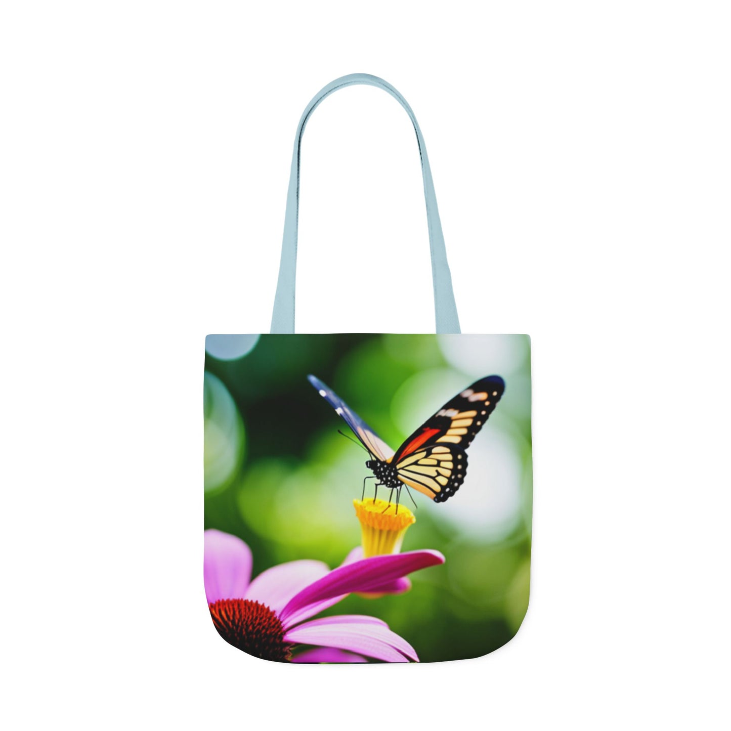 Canvas Tote Bag, 5-Color Straps (Butterflies)