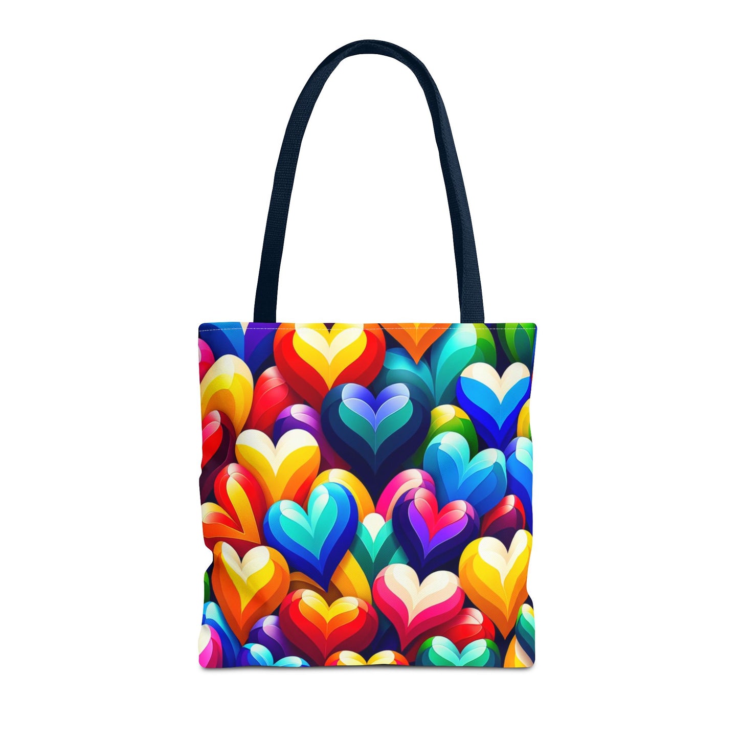 Tote Bag (AOP) (Colorful Hearts)