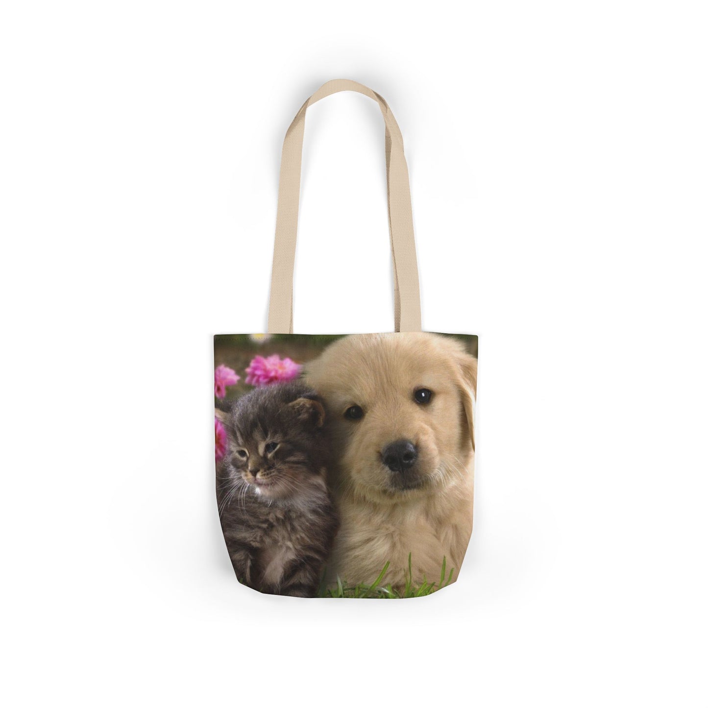 Canvas Tote Bag, 5-Color Straps (Dog/Cat)