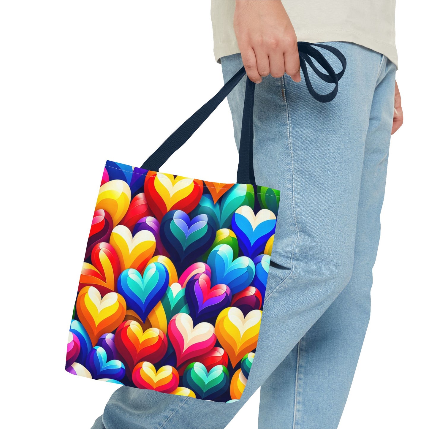 Tote Bag (AOP) (Colorful Hearts)