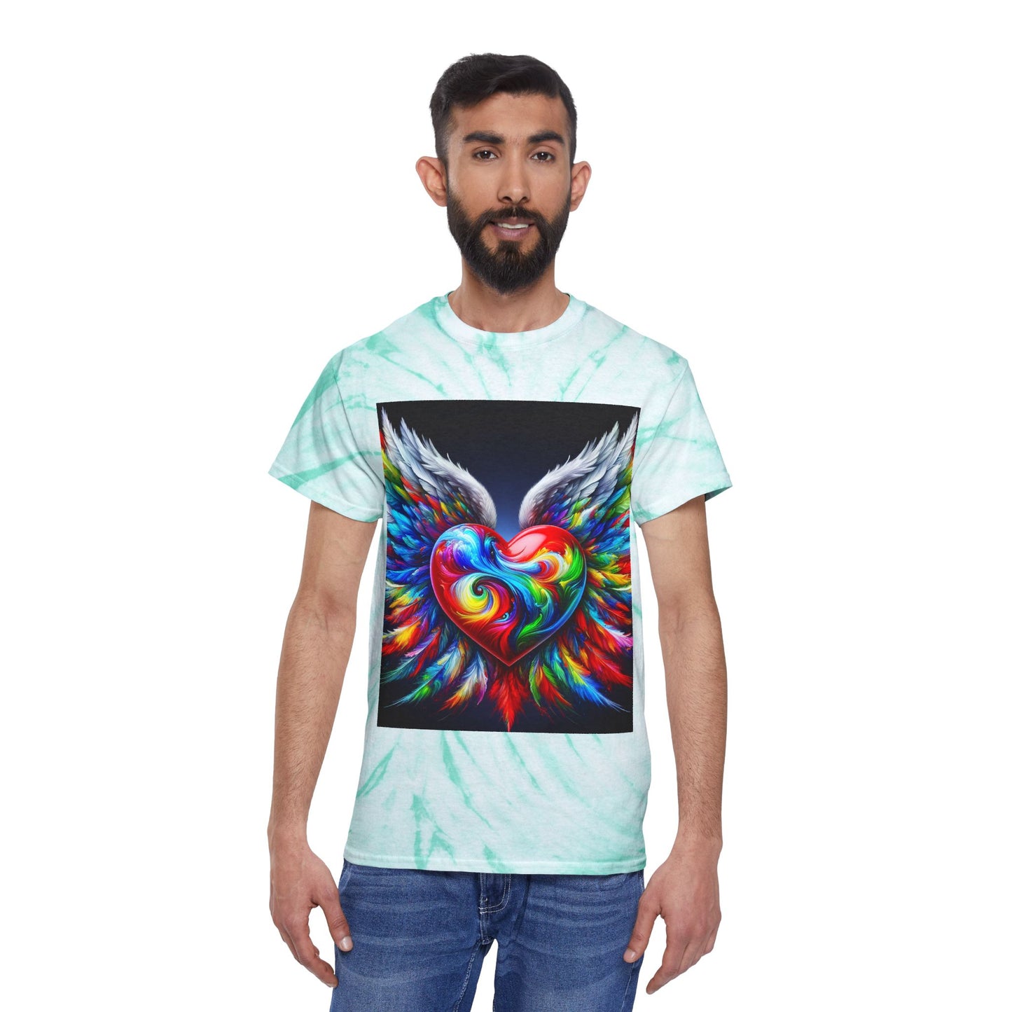 Vibrant Tie-Dye Tee with Heart Design - Celebrate Love & Freedom