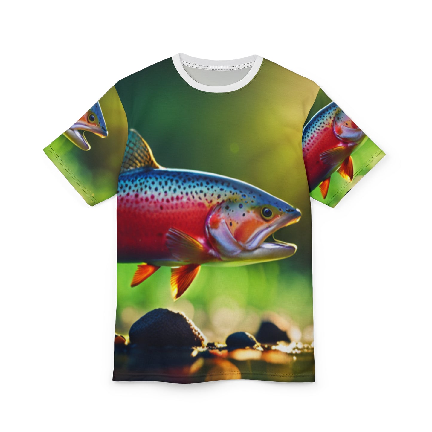 Unisex Cut & Sew Tee (AOP) (Trout Fish)