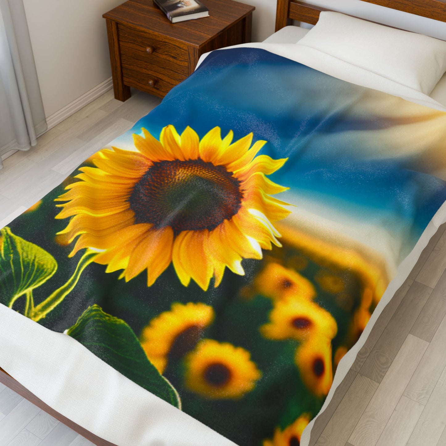 Velveteen Plush Blanket (Sunflower)
