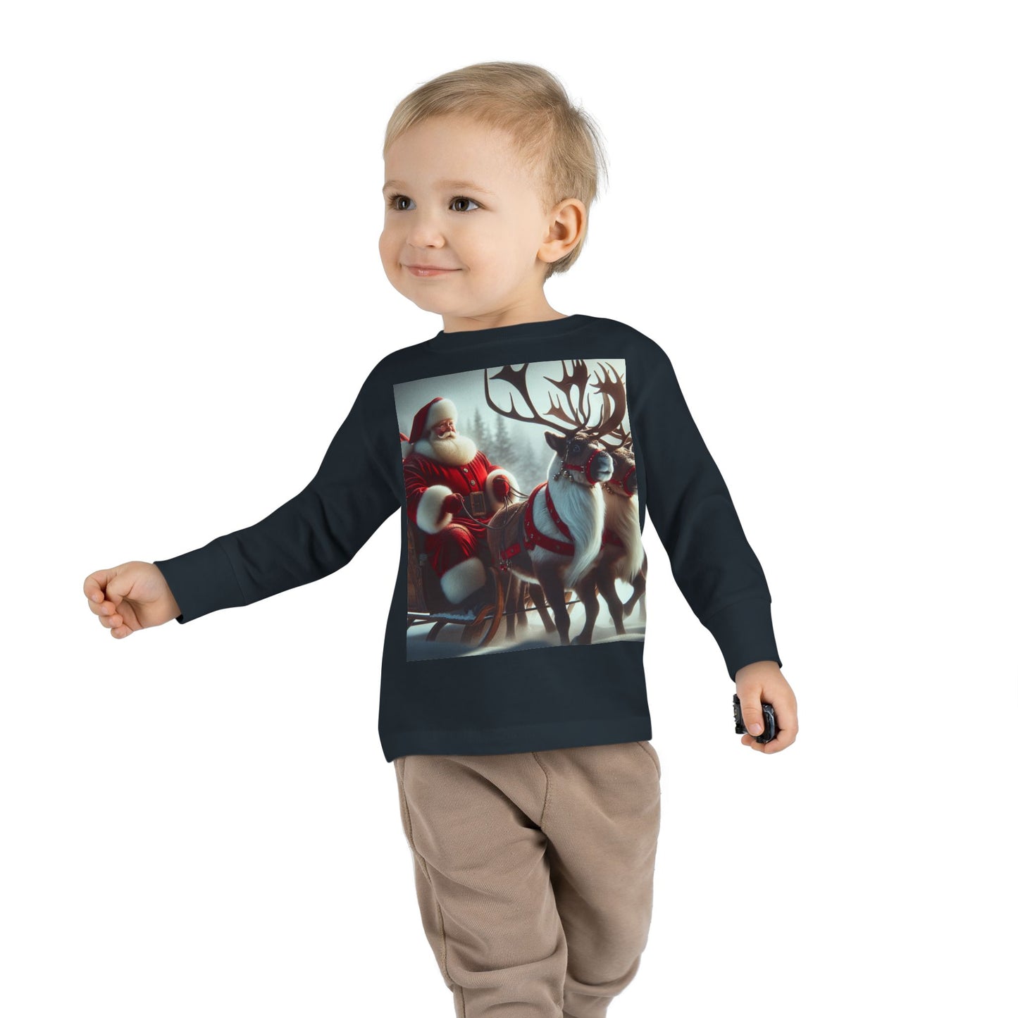 Toddler Long Sleeve Tee (Santa/Reindeer)