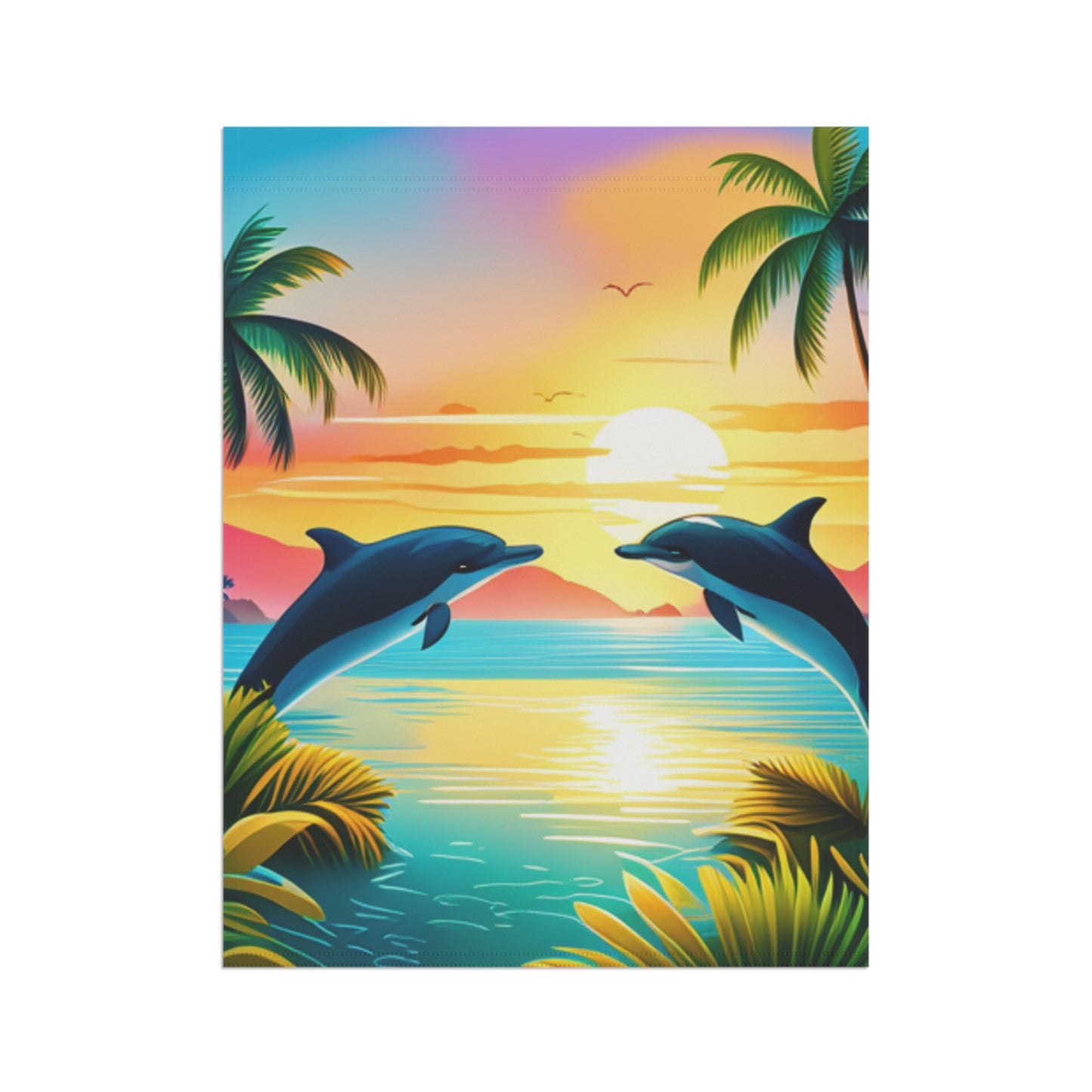Garden & House Banner (Dolphin Palm Tree)
