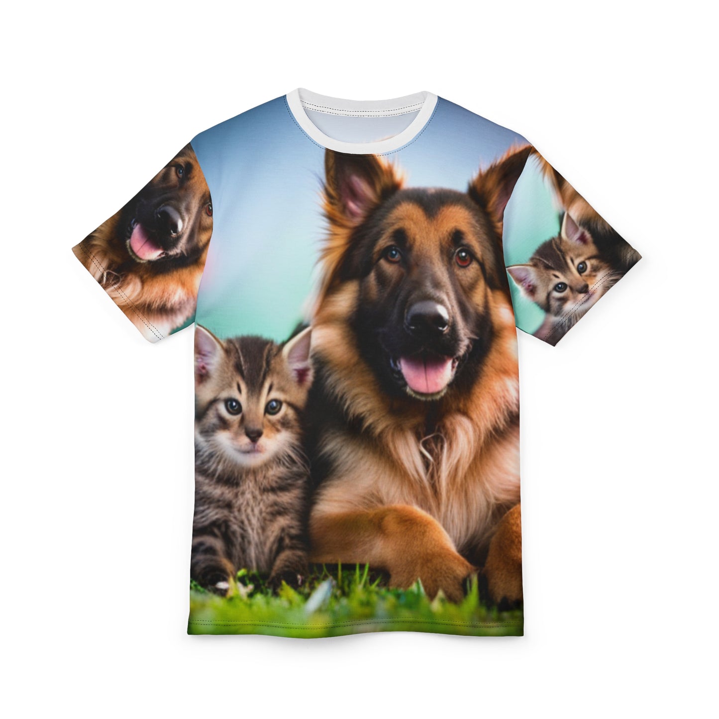 Unisex Cut & Sew Tee (AOP) (German Shephard)