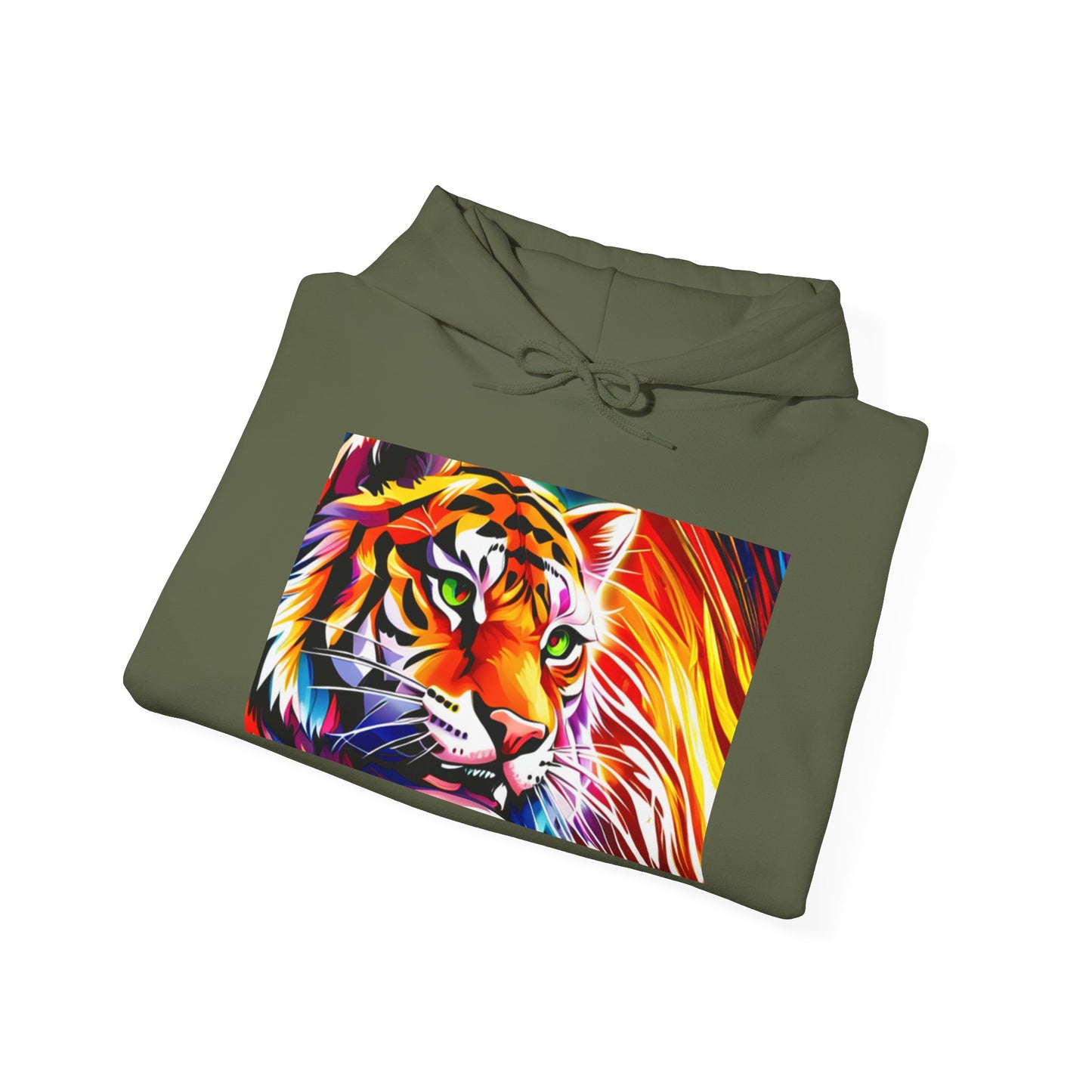 Unisex Heavy Blend™ Hooded Sweatshirt (Tiger Colorful)