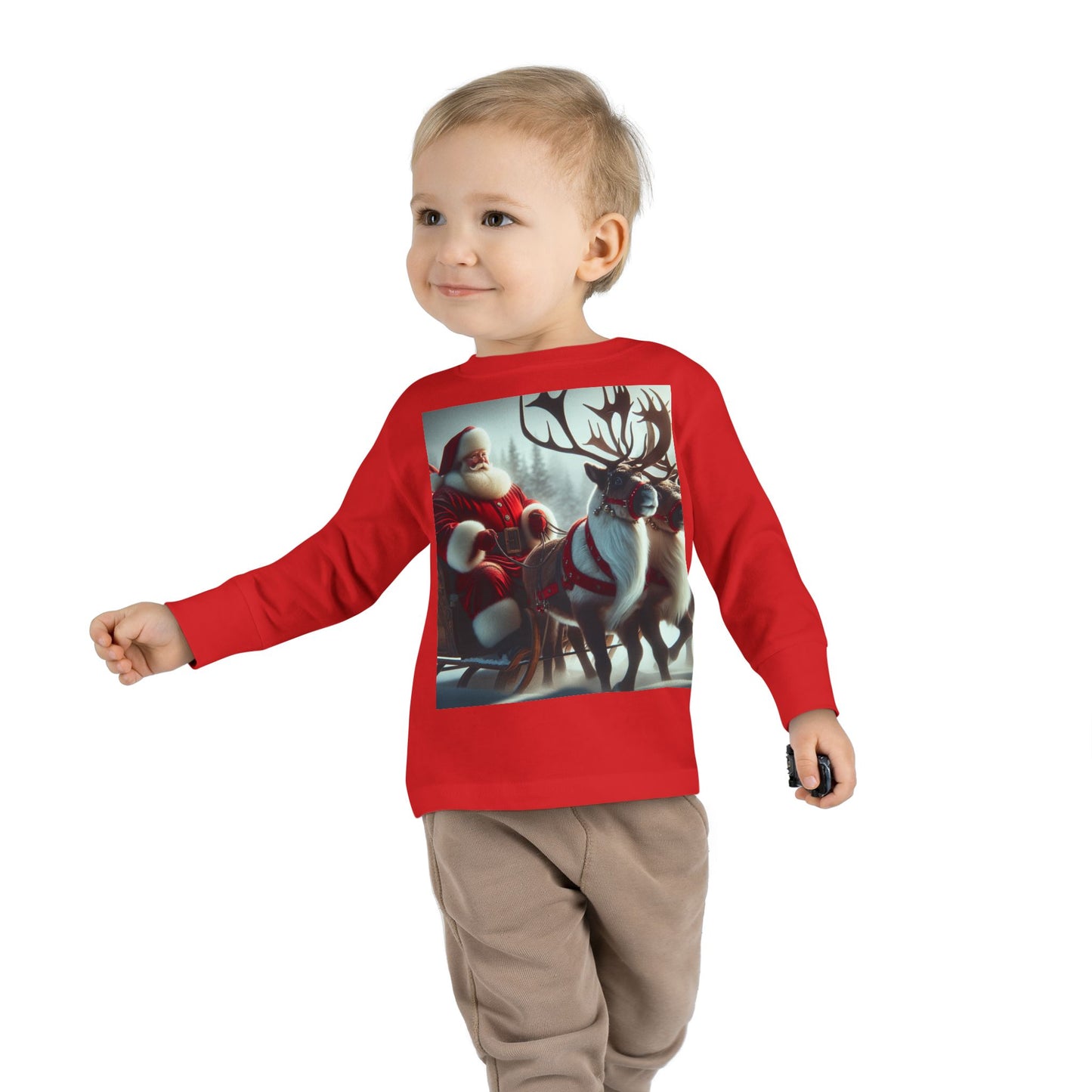 Toddler Long Sleeve Tee (Santa/Reindeer)