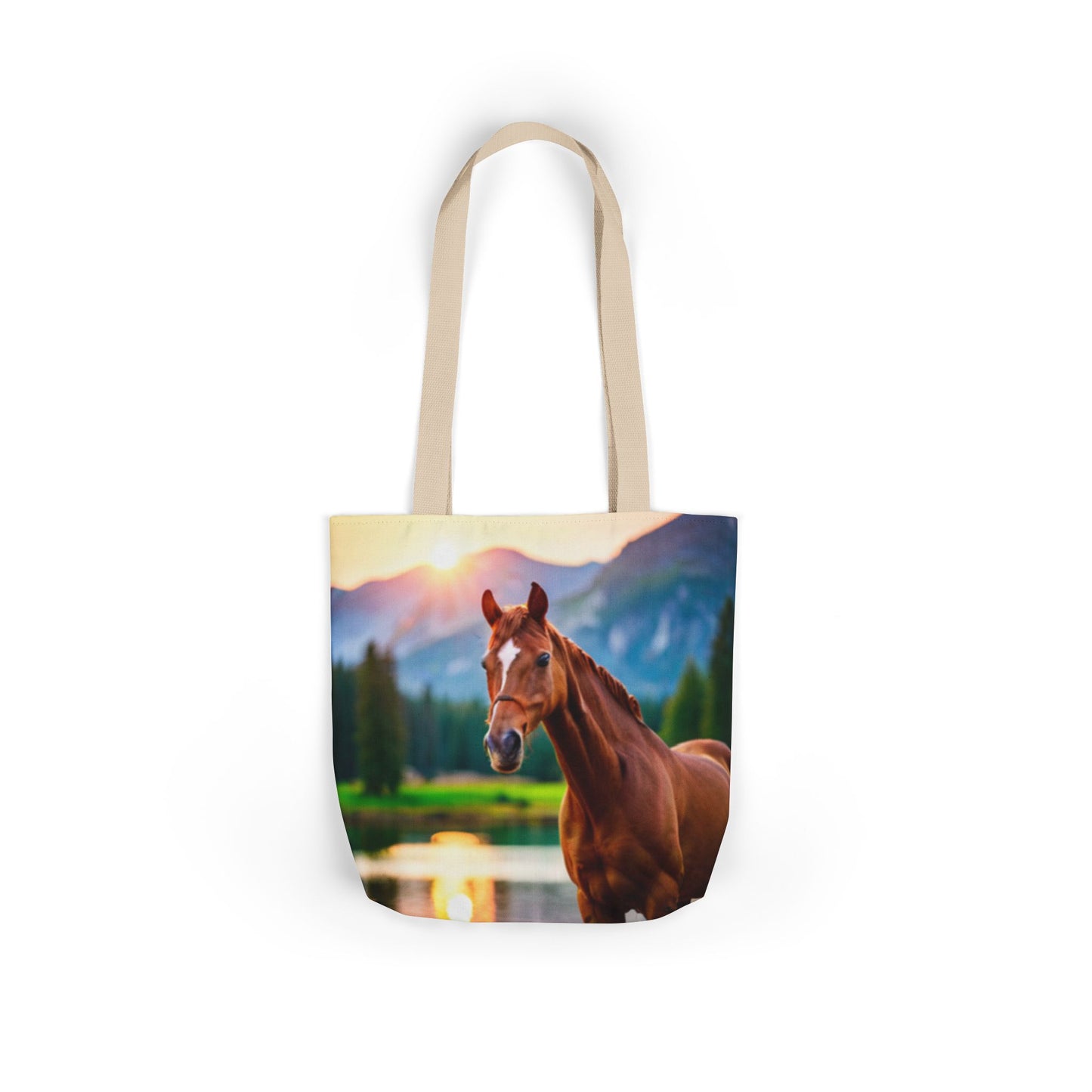 Canvas Tote Bag, 5-Color Straps (Horse)