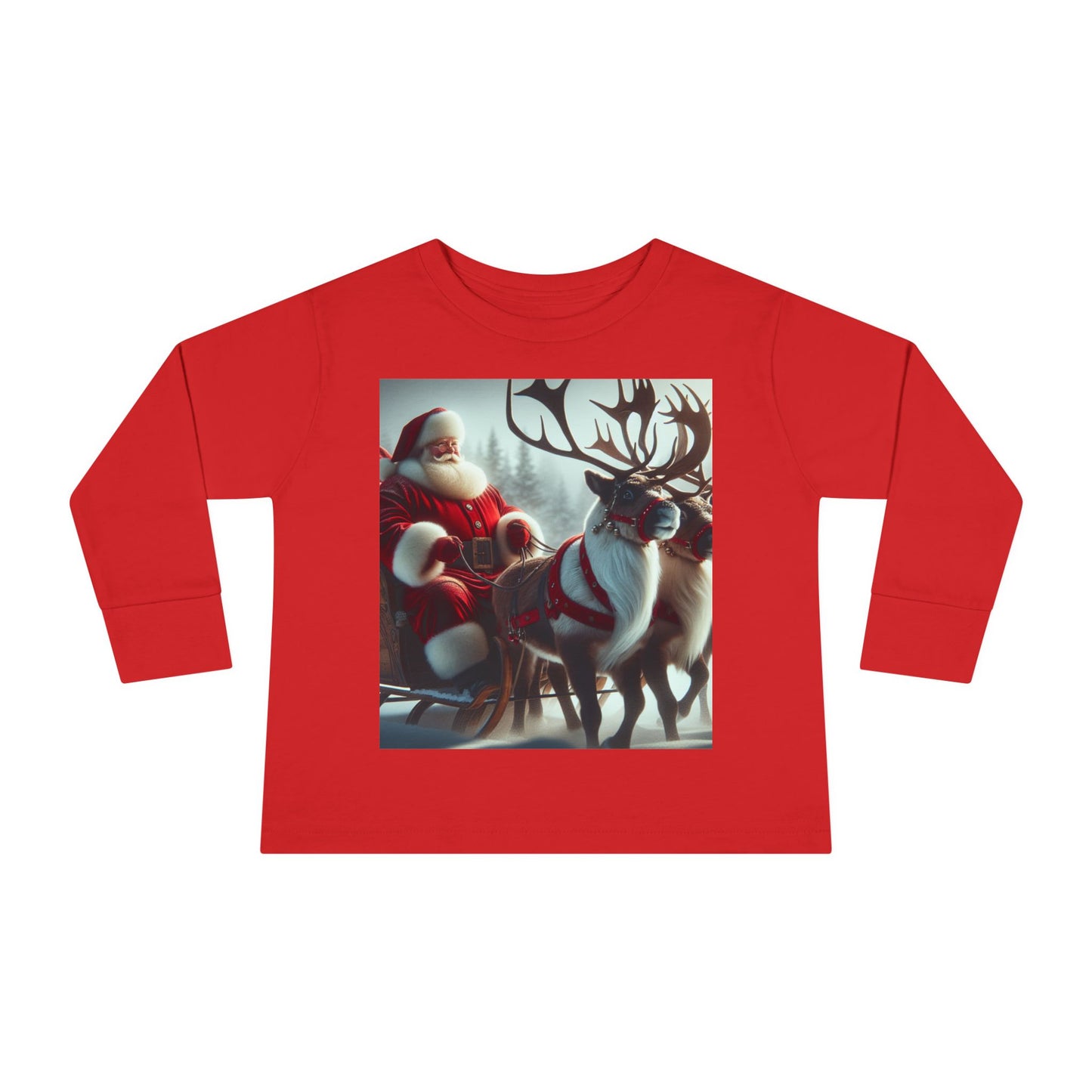 Toddler Long Sleeve Tee (Santa/Reindeer)