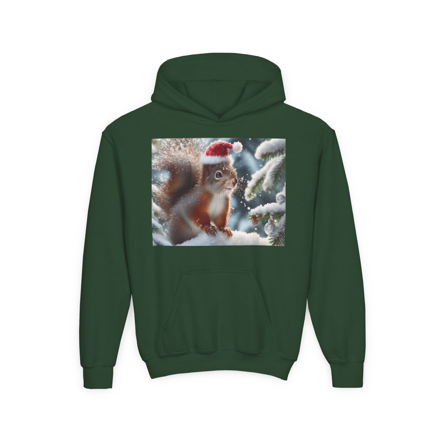 Youth Heavy Blend Hooded Sweatshirt (Santa Squirrel)