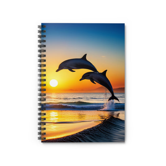 Spiral Notebook - Ruled Line (Dolphins)