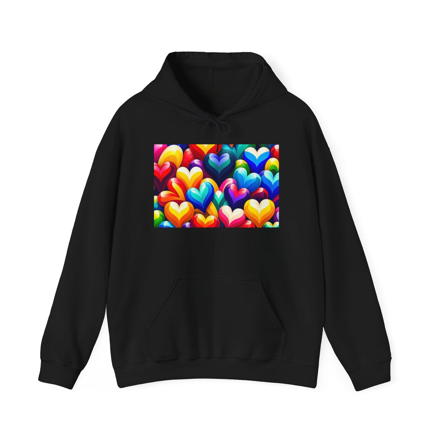 Unisex Heavy Blend™ Hooded Sweatshirt (Colorful Hearts)