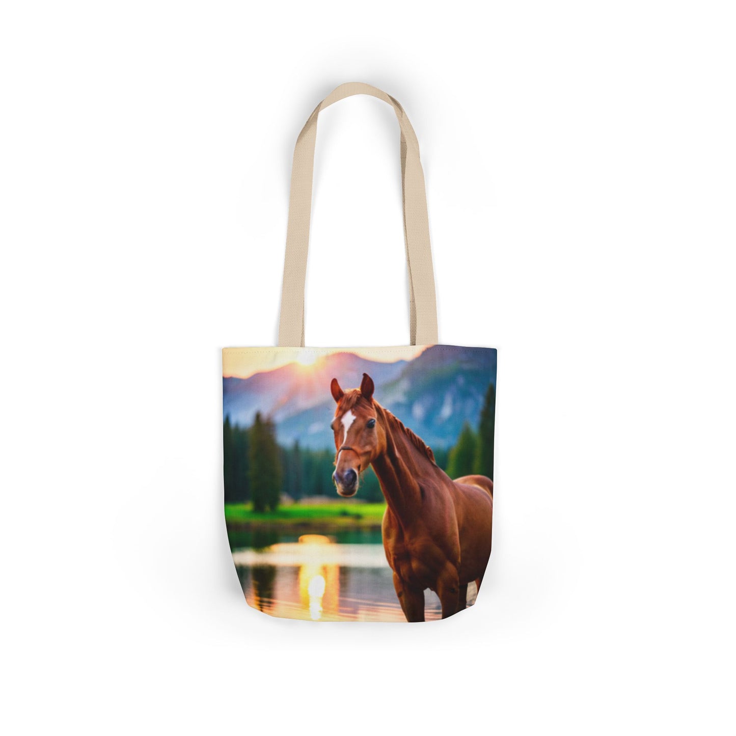 Canvas Tote Bag, 5-Color Straps (Horse)