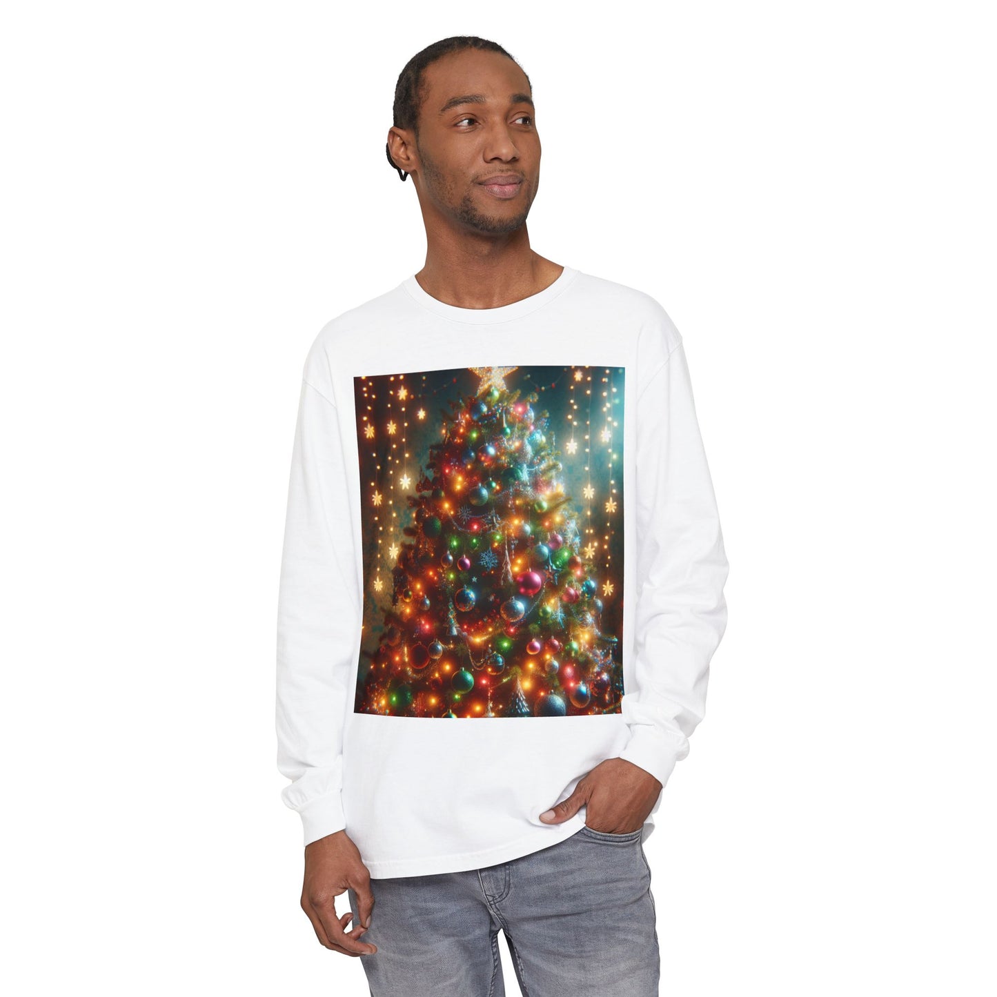 Unisex Garment-dyed Long Sleeve T-Shirt  (Tree)