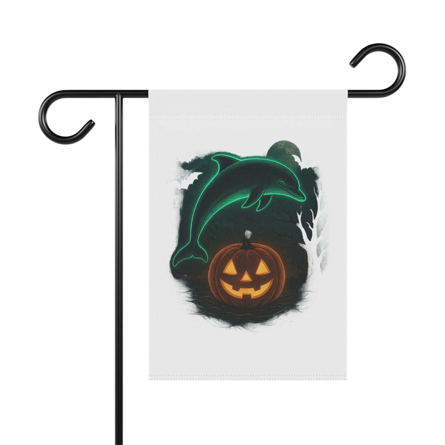 Spooky Dolphin Halloween Garden Flag – Outdoor Yard Decor