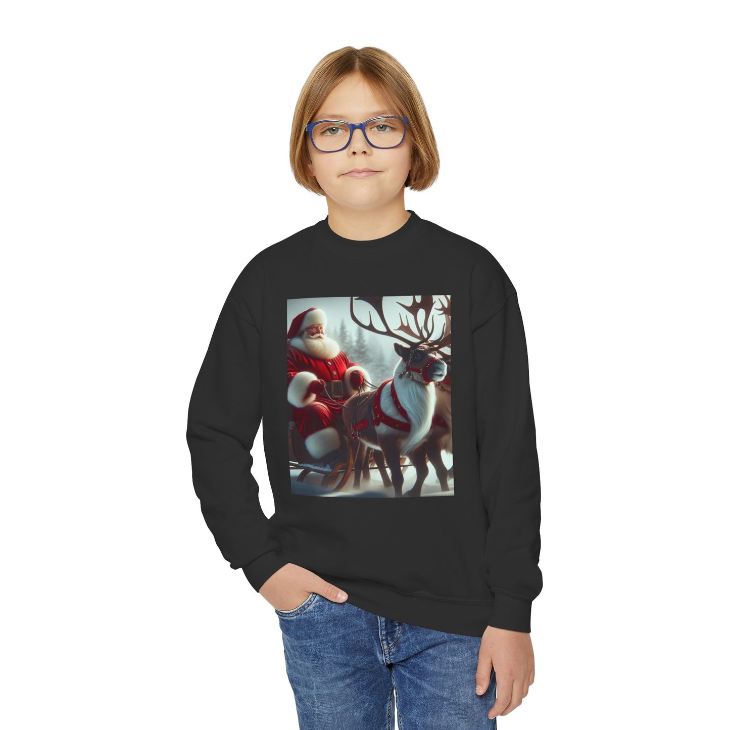 Youth Crewneck Sweatshirt (Santa/Reindeer)