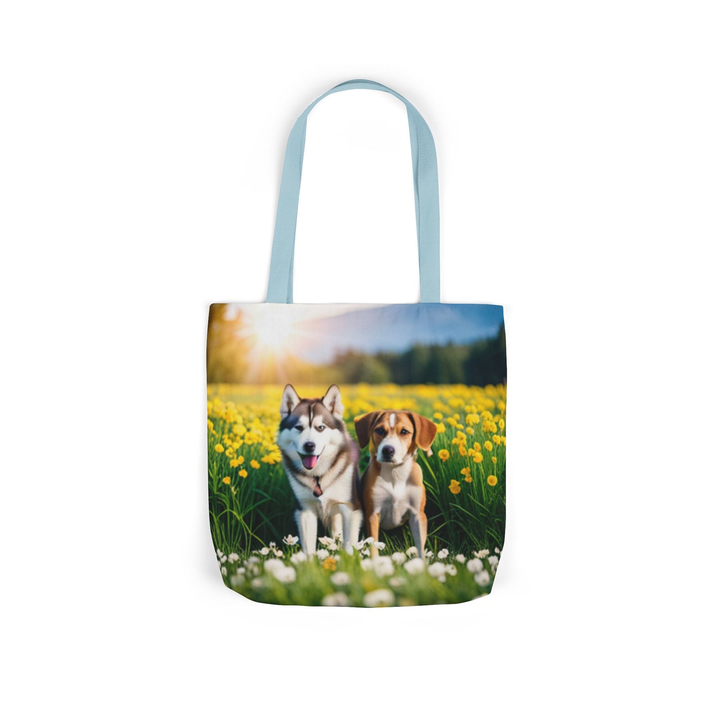 Canvas Tote Bag, 5-Color Straps (Husky/Beagle)