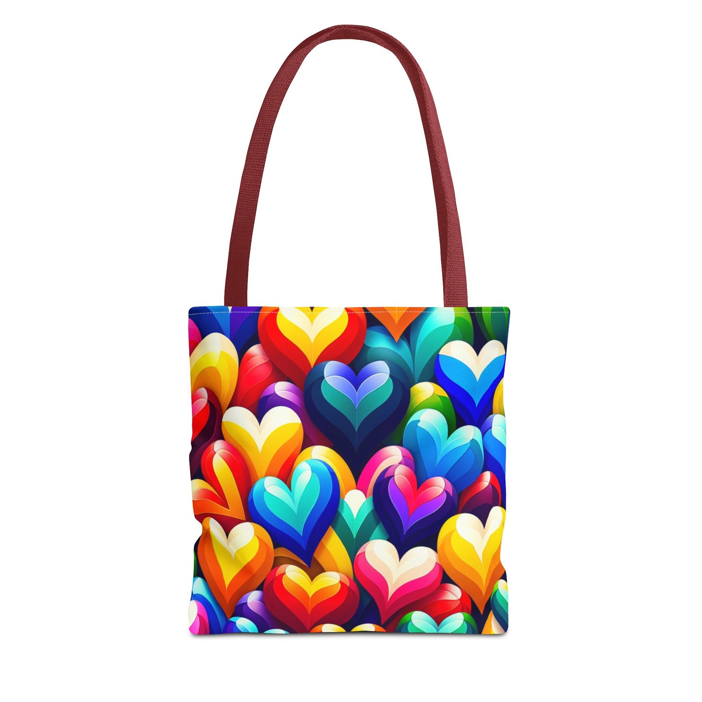 Tote Bag (AOP) (Colorful Hearts)