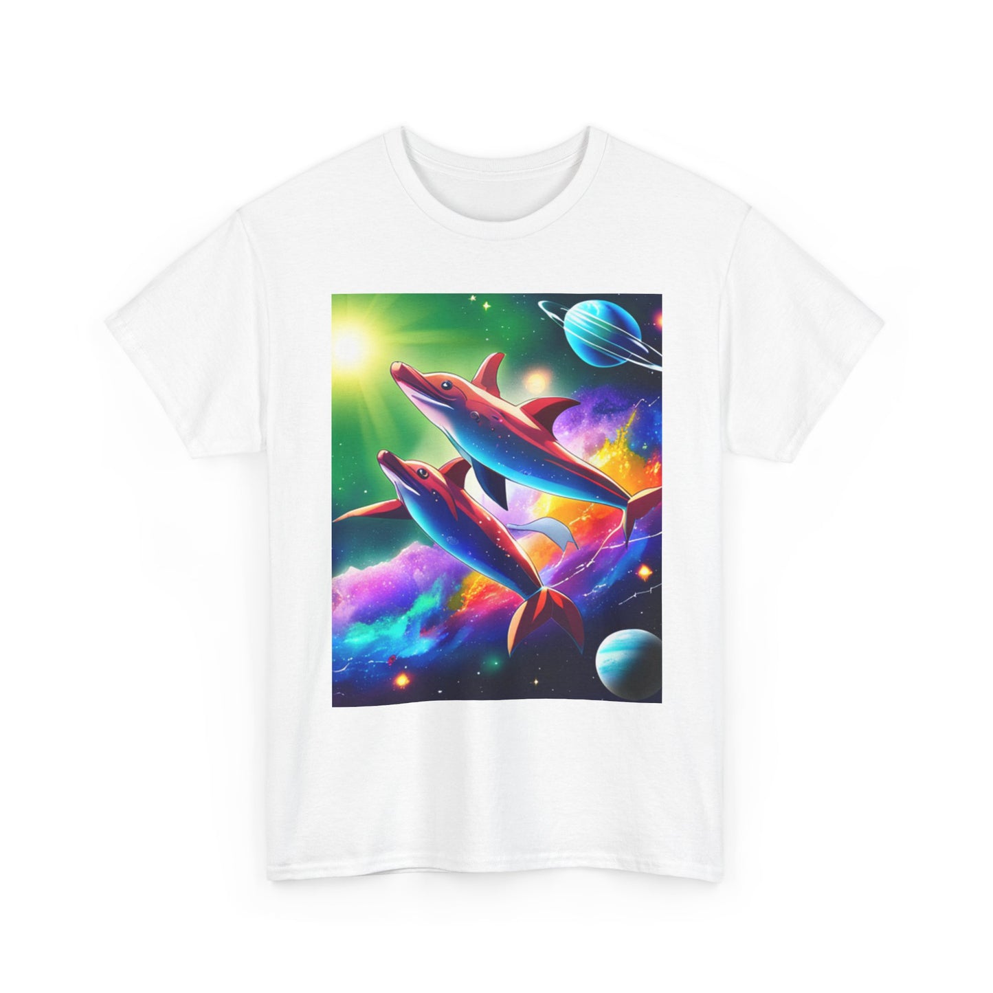 Unisex Heavy Cotton Tee (Dolphin space)