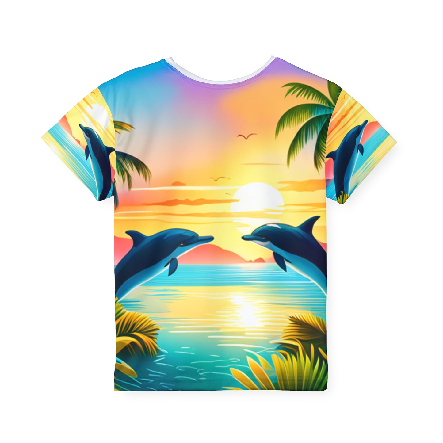 Kids Sports Jersey (AOP) (Dolphin Palm Tree)