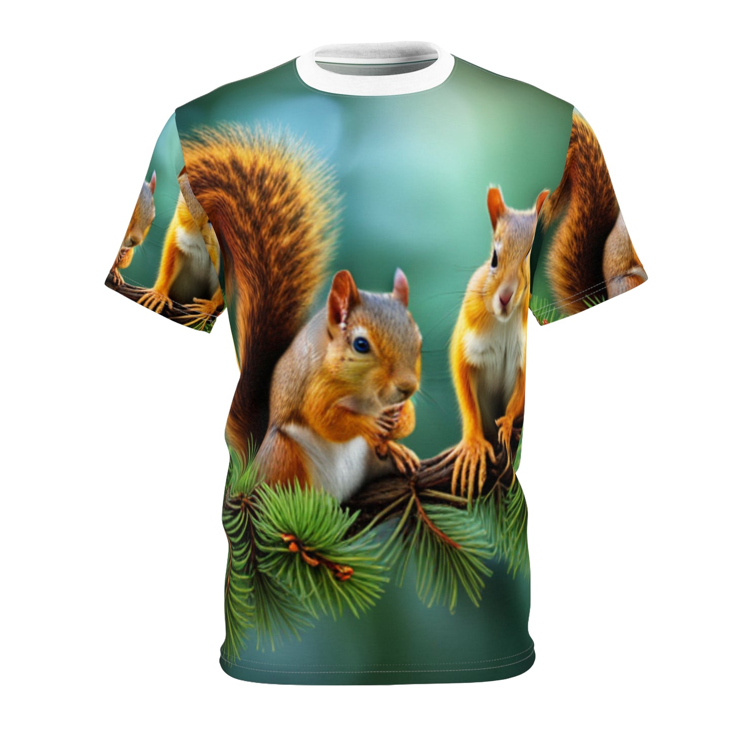 Unisex Cut & Sew Tee (AOP) (Squirrels)