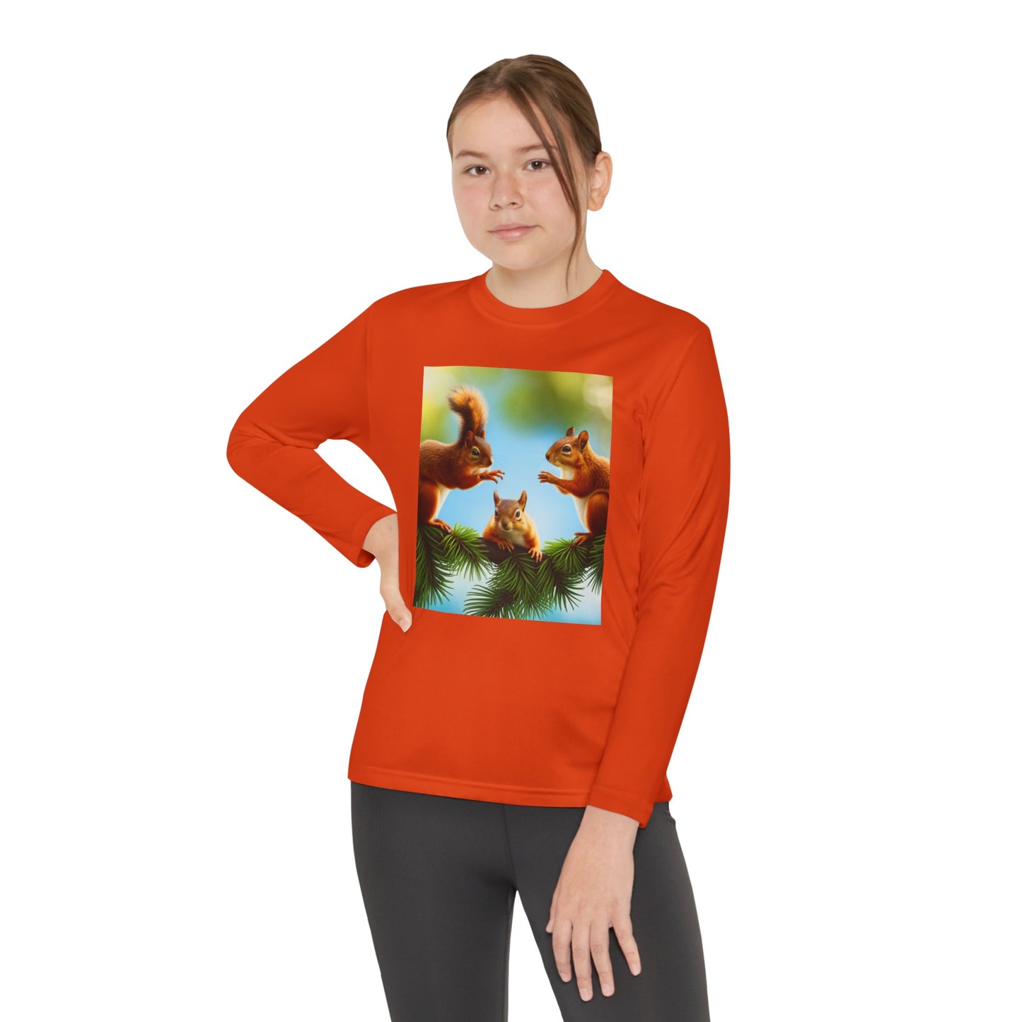 Youth Long Sleeve Competitor Tee (Squirrels)