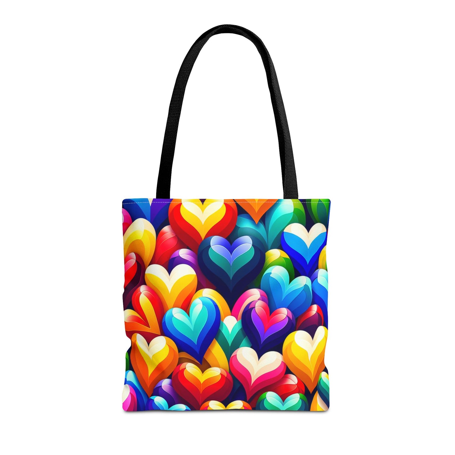 Tote Bag (AOP) (Colorful Hearts)