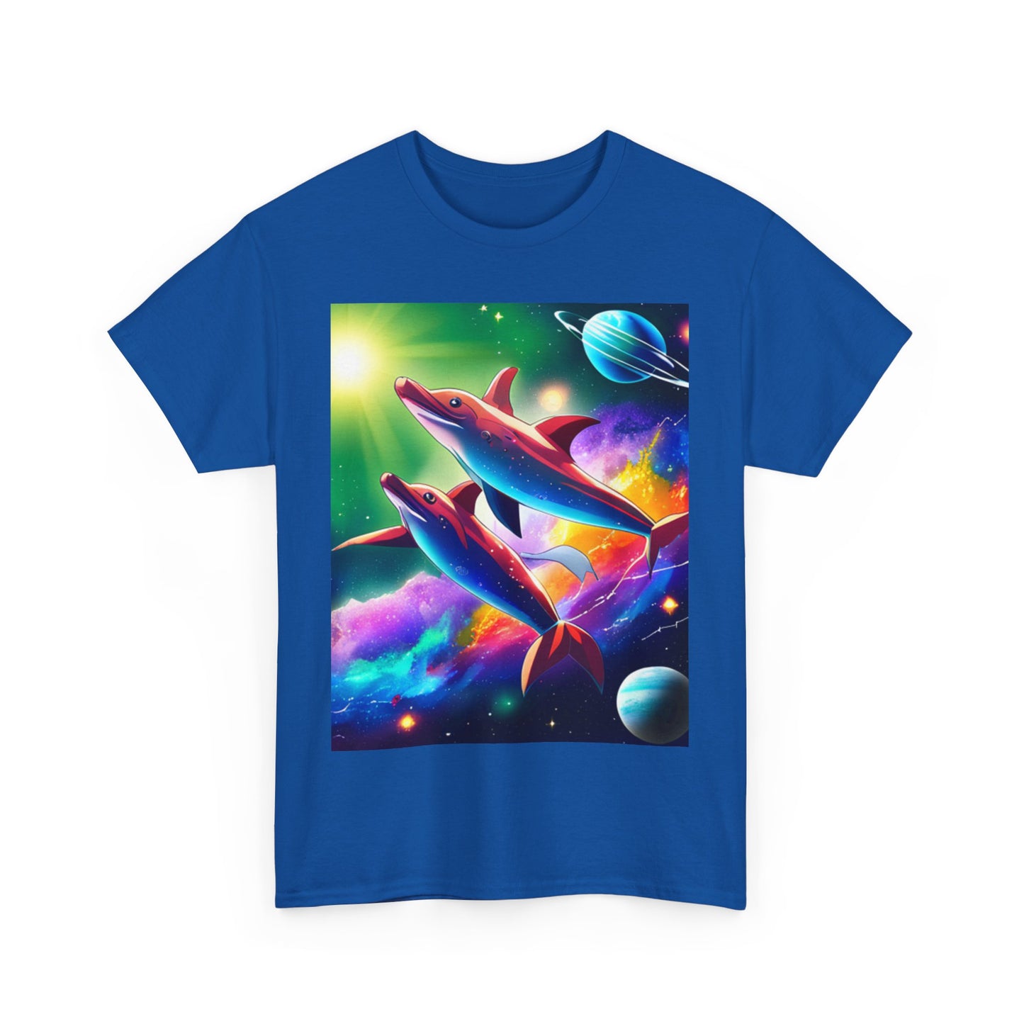Unisex Heavy Cotton Tee (Dolphin space)