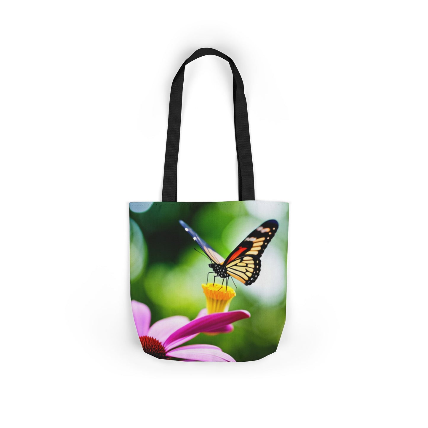Canvas Tote Bag, 5-Color Straps (Butterflies)