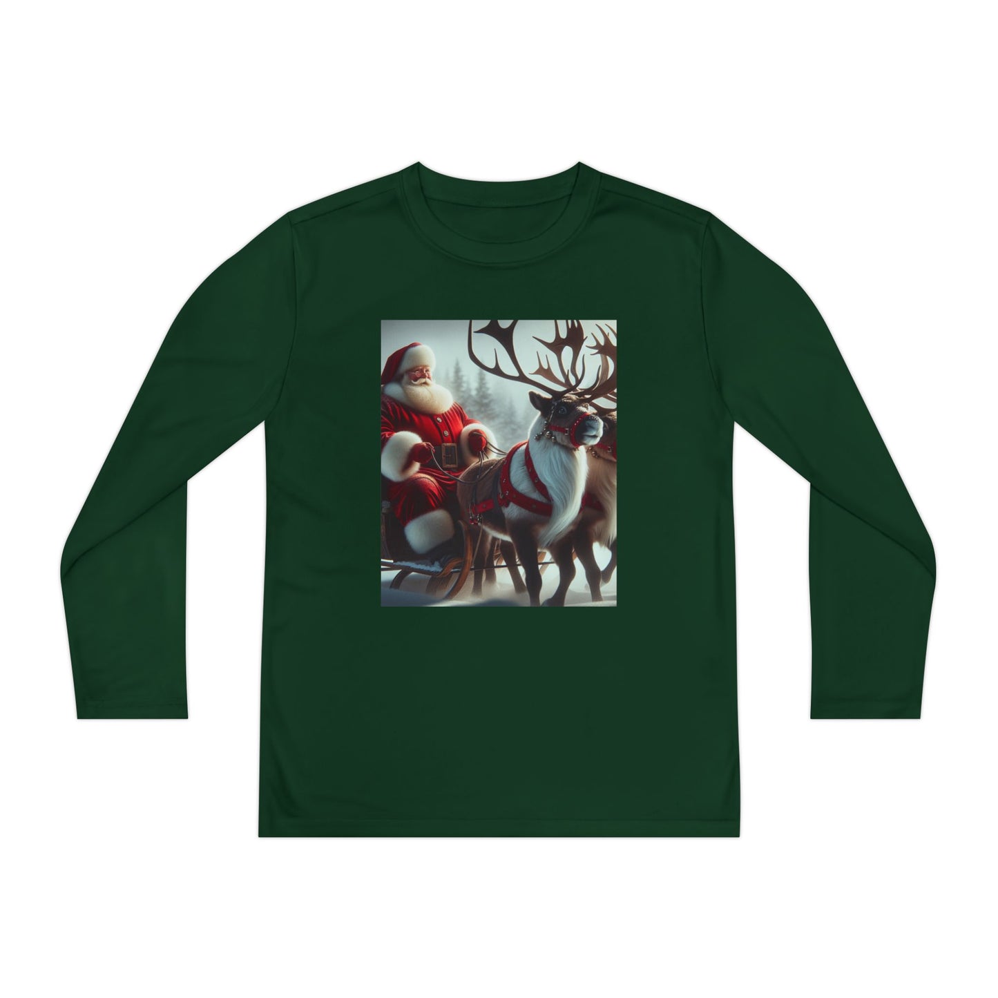 Youth Long Sleeve Competitor Tee (Santa/Reindeer)
