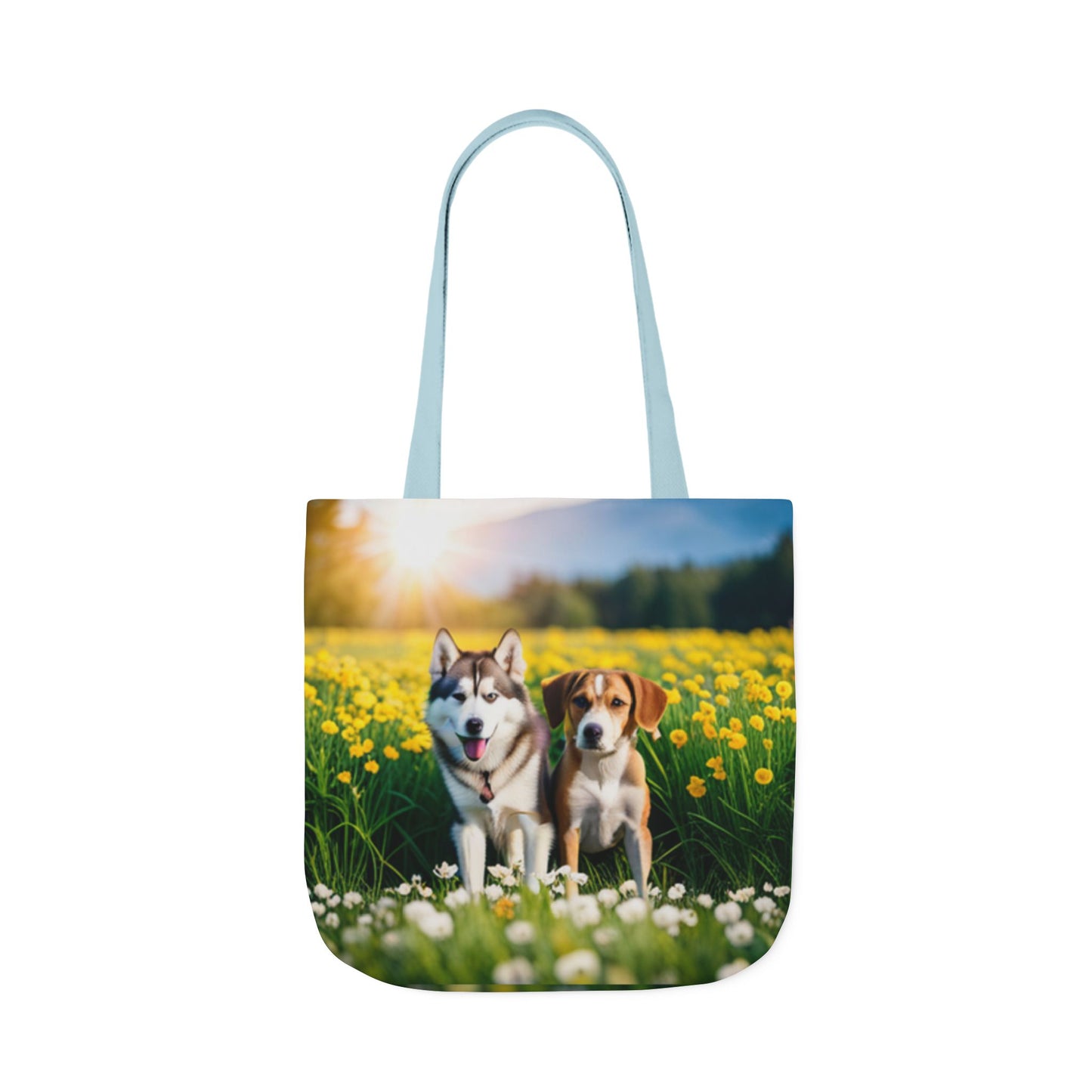 Canvas Tote Bag, 5-Color Straps (Husky/Beagle)