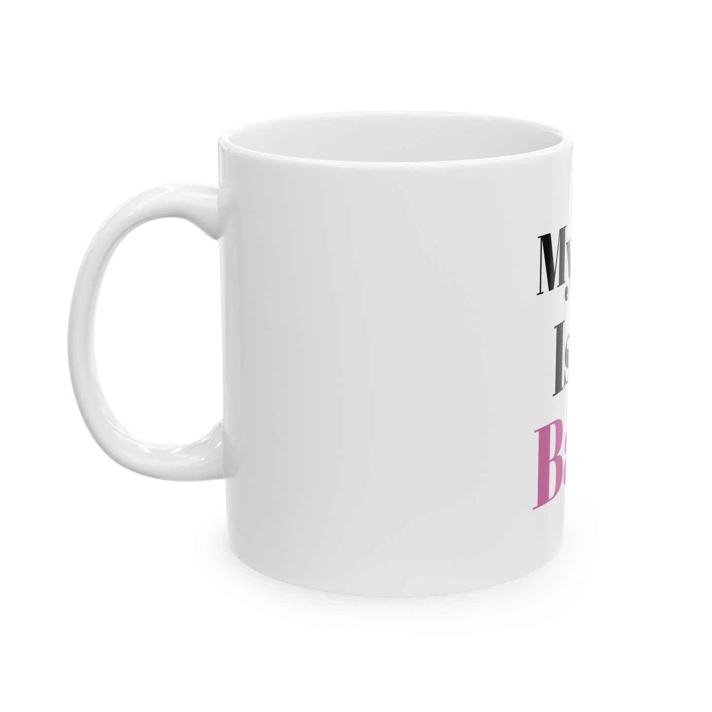 Ceramic Mug, 11oz (Dog Pink)