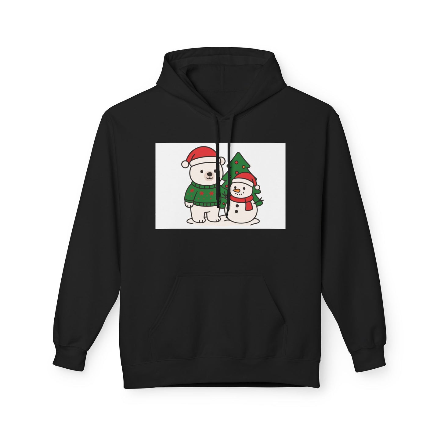 Cute Polar Bear and Snowman Hoodie