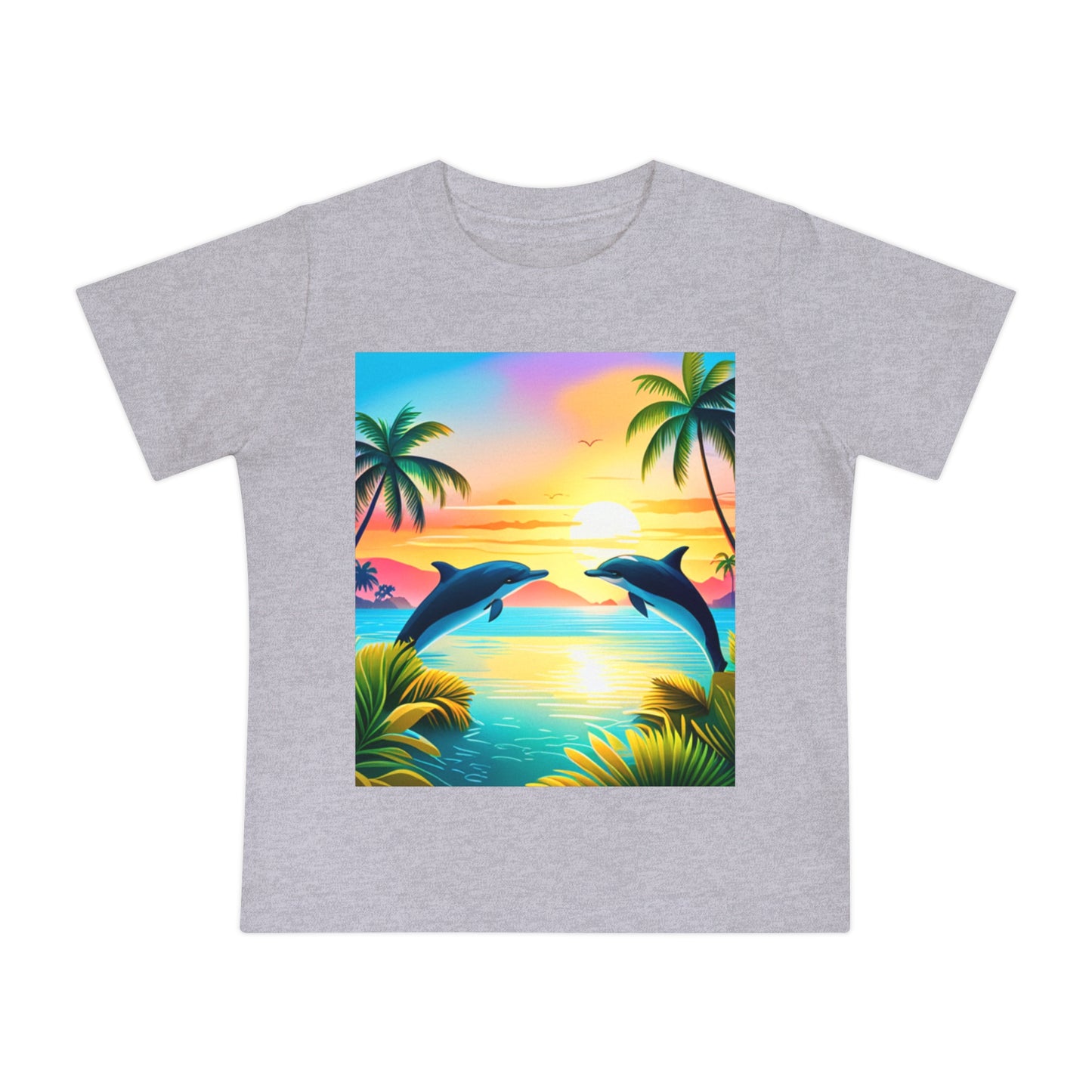 Baby Short Sleeve T-Shirt (Dolphin Palm Tree)