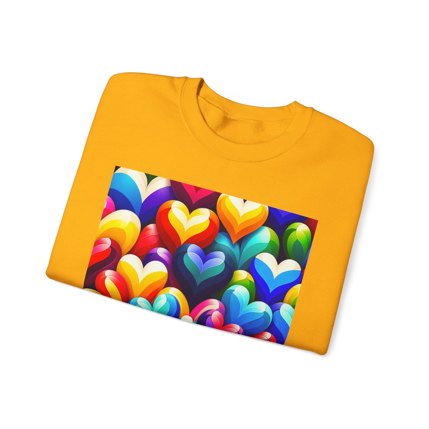 Unisex Heavy Blend™ Crewneck Sweatshirt (Colorful Hearts)