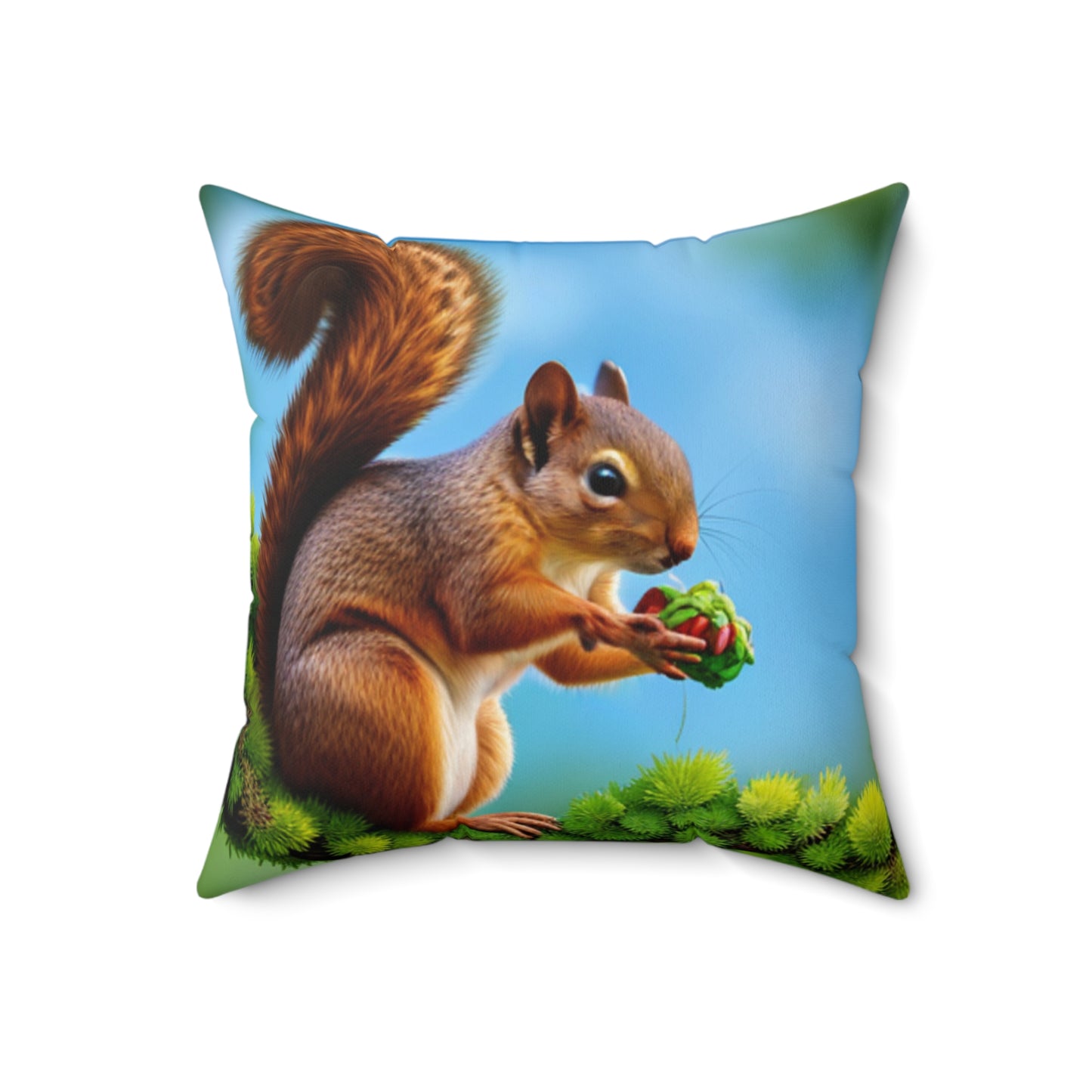Spun Polyester Square Pillow (Squirrel)