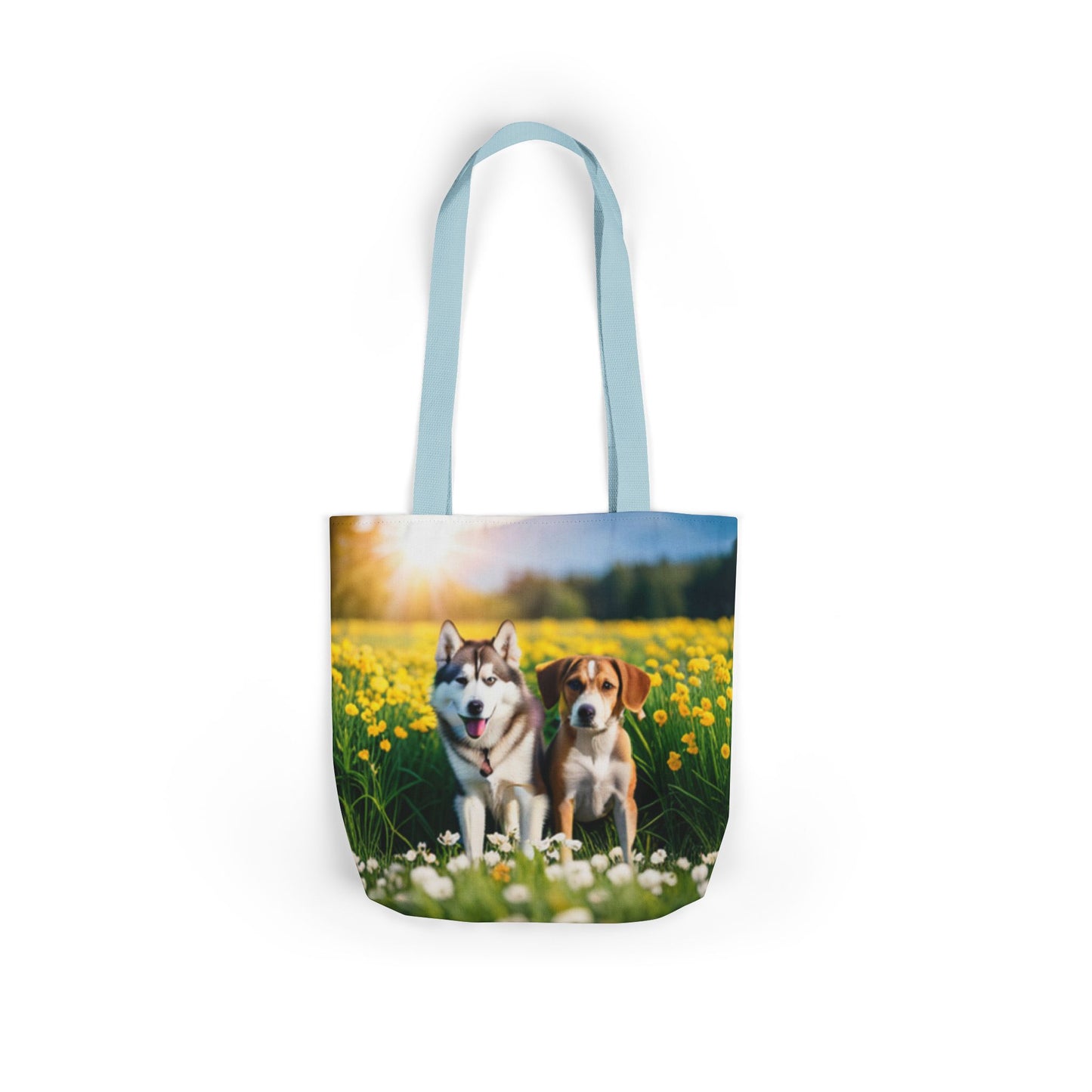 Canvas Tote Bag, 5-Color Straps (Husky/Beagle)