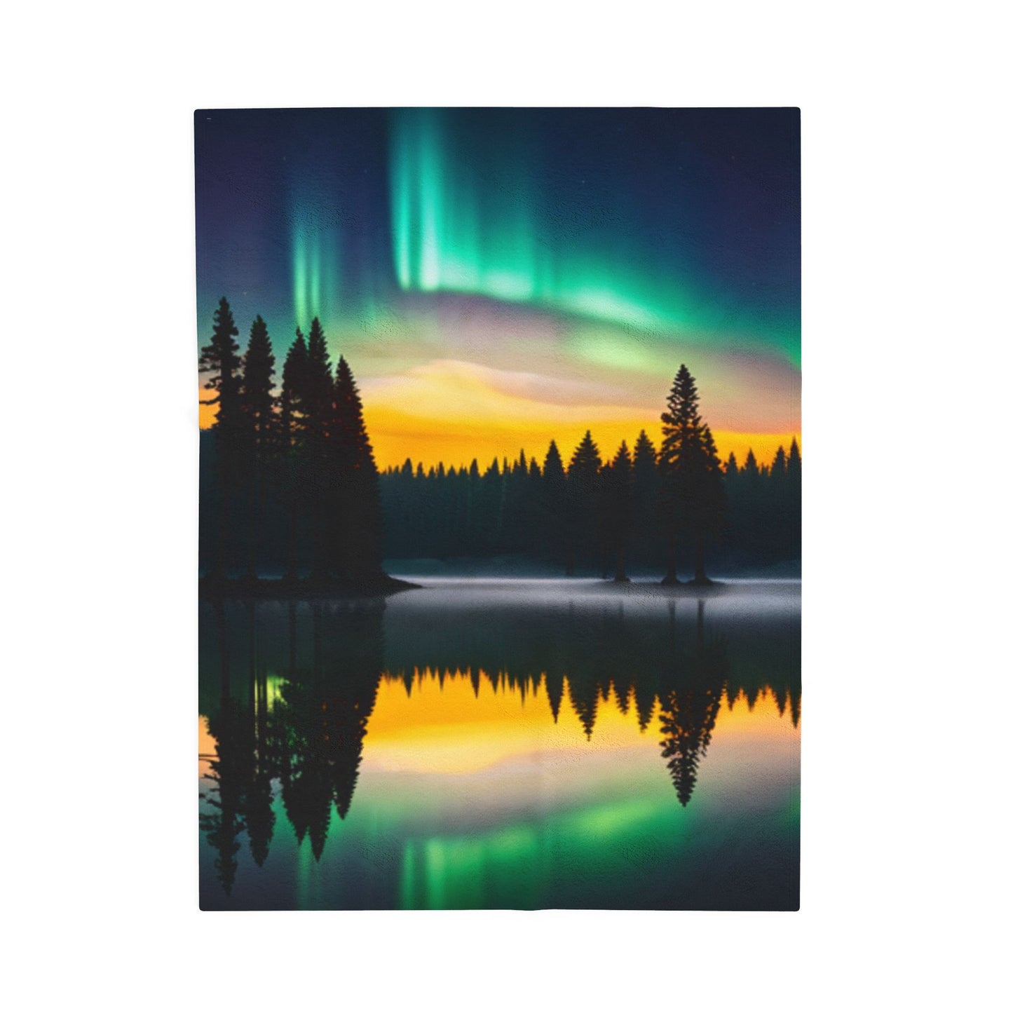 Velveteen Plush Blanket (Northern Lights)