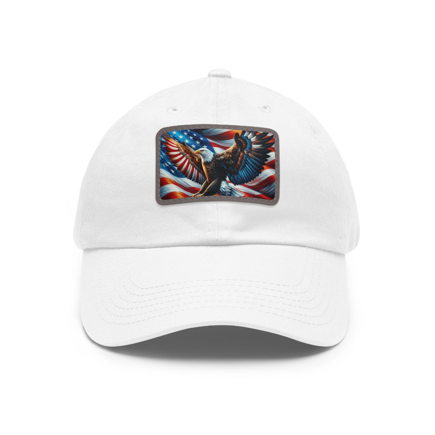 Dad Hat with Leather Patch (Rectangle) (Eagle)