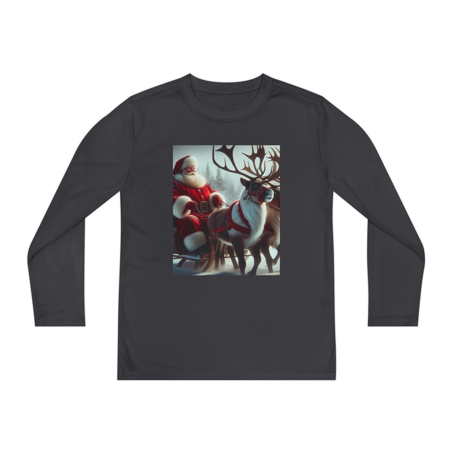Youth Long Sleeve Competitor Tee (Santa/Reindeer)