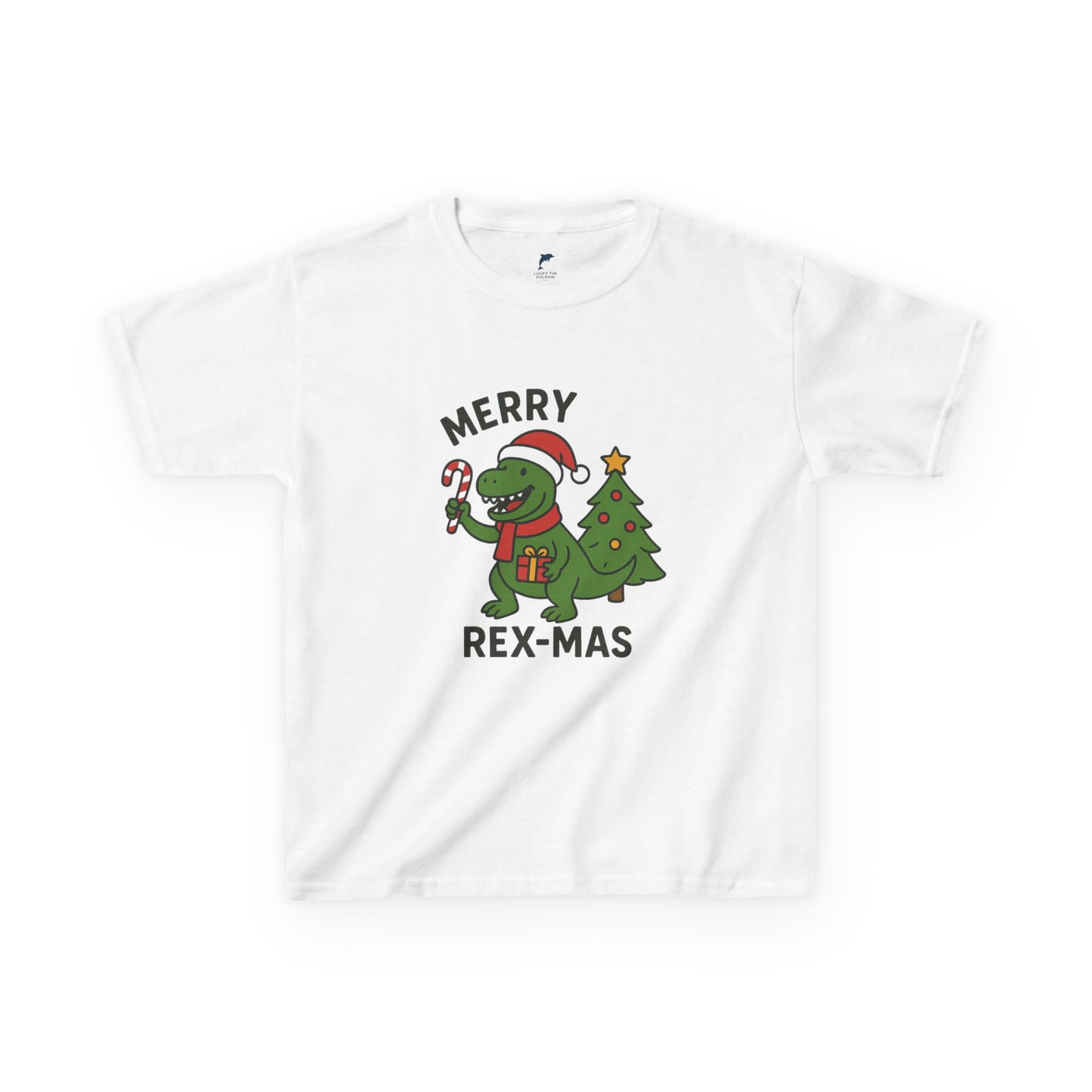 Merry Rex-Mas Dinosaur Kids T-Shirt