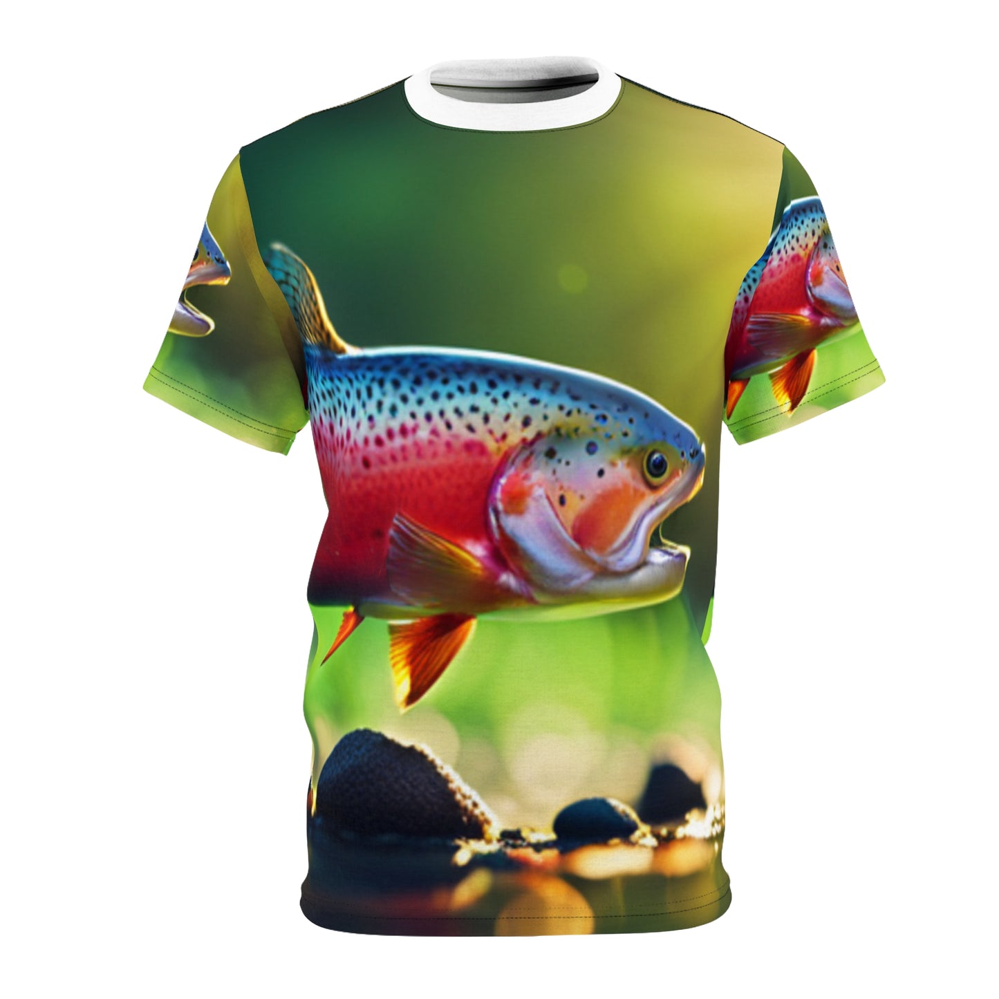 Unisex Cut & Sew Tee (AOP) (Trout Fish)