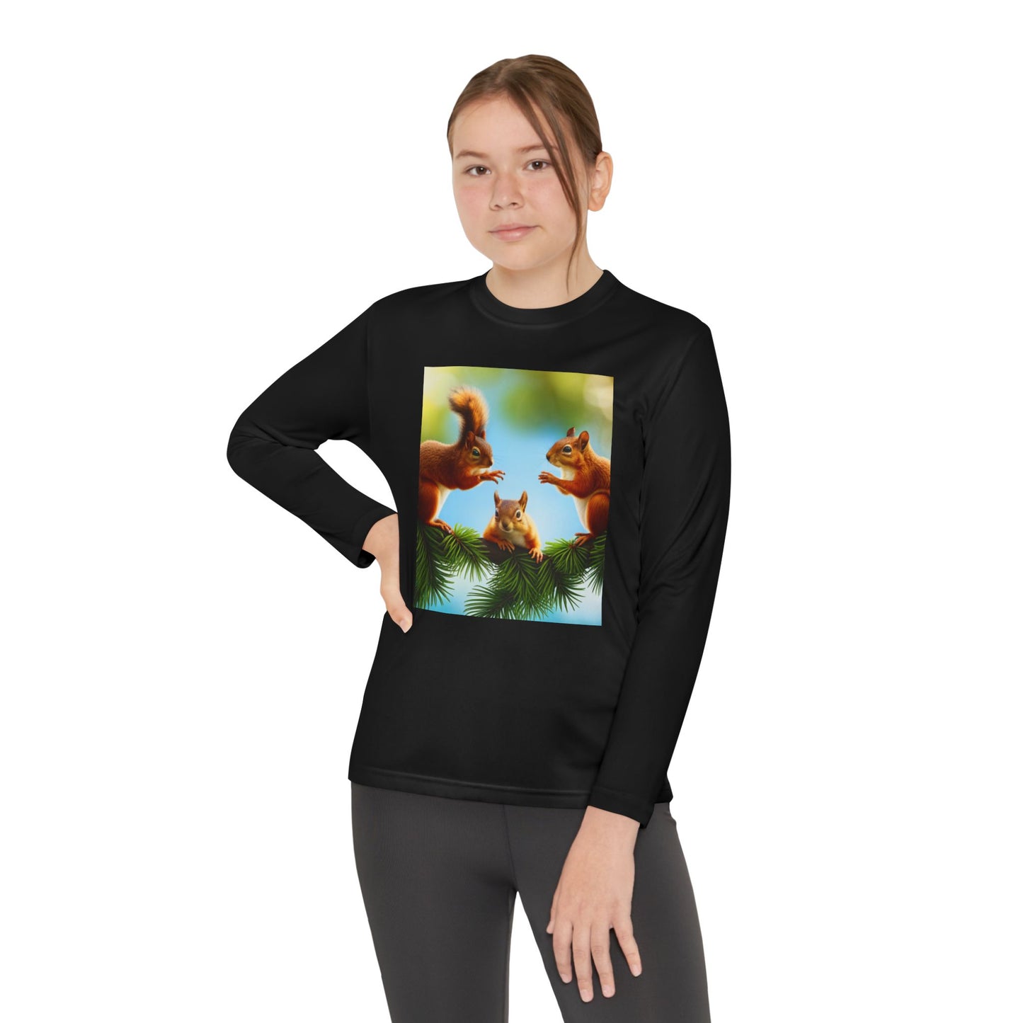 Youth Long Sleeve Competitor Tee (Squirrels)
