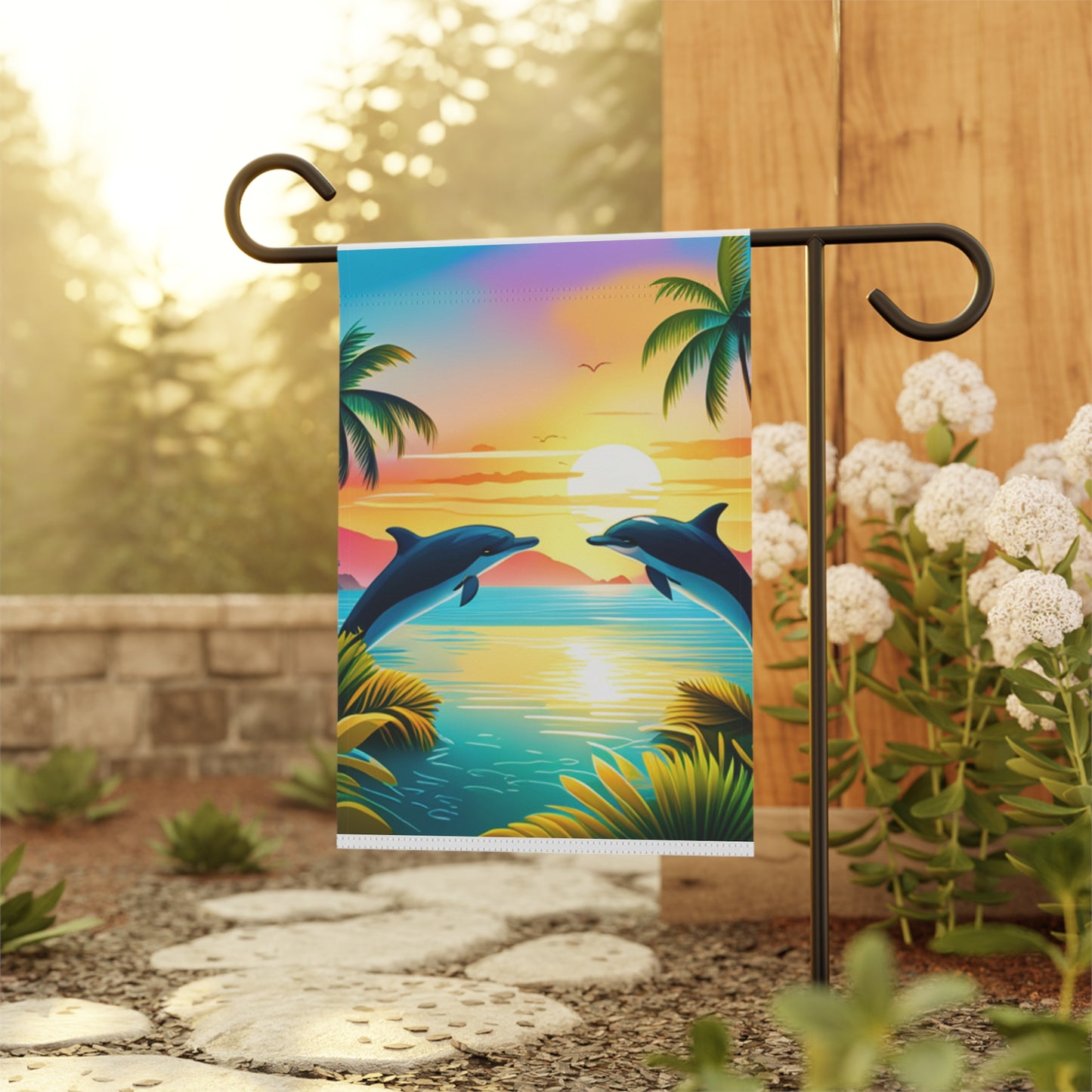 Garden & House Banner (Dolphin Palm Tree)