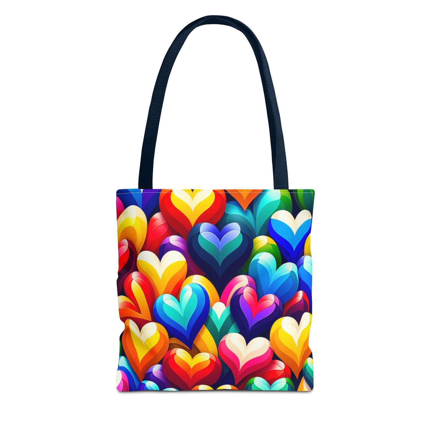 Tote Bag (AOP) (Colorful Hearts)