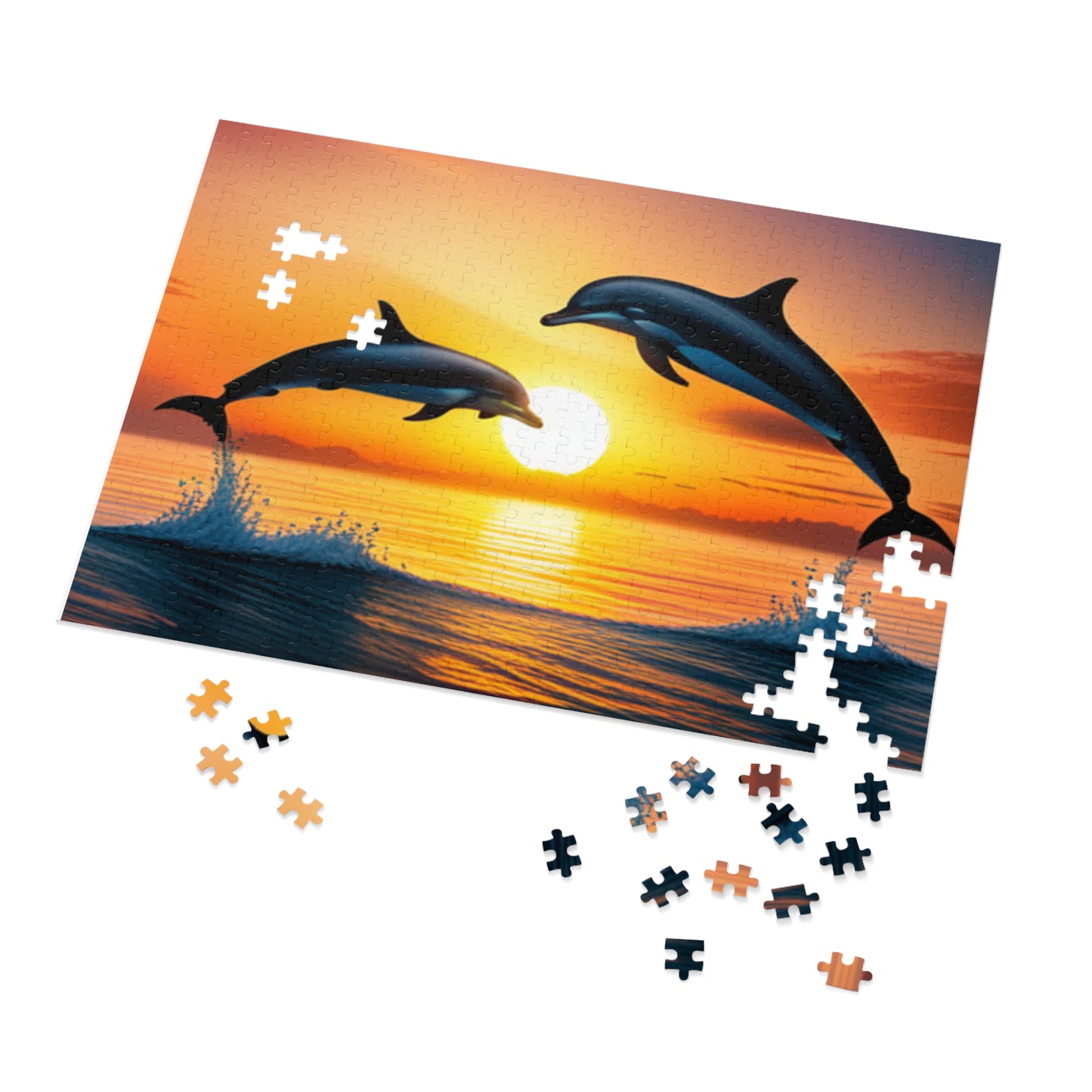 Jigsaw Puzzle (30, 110, 252, 500,1000-Piece) (Dolphins)