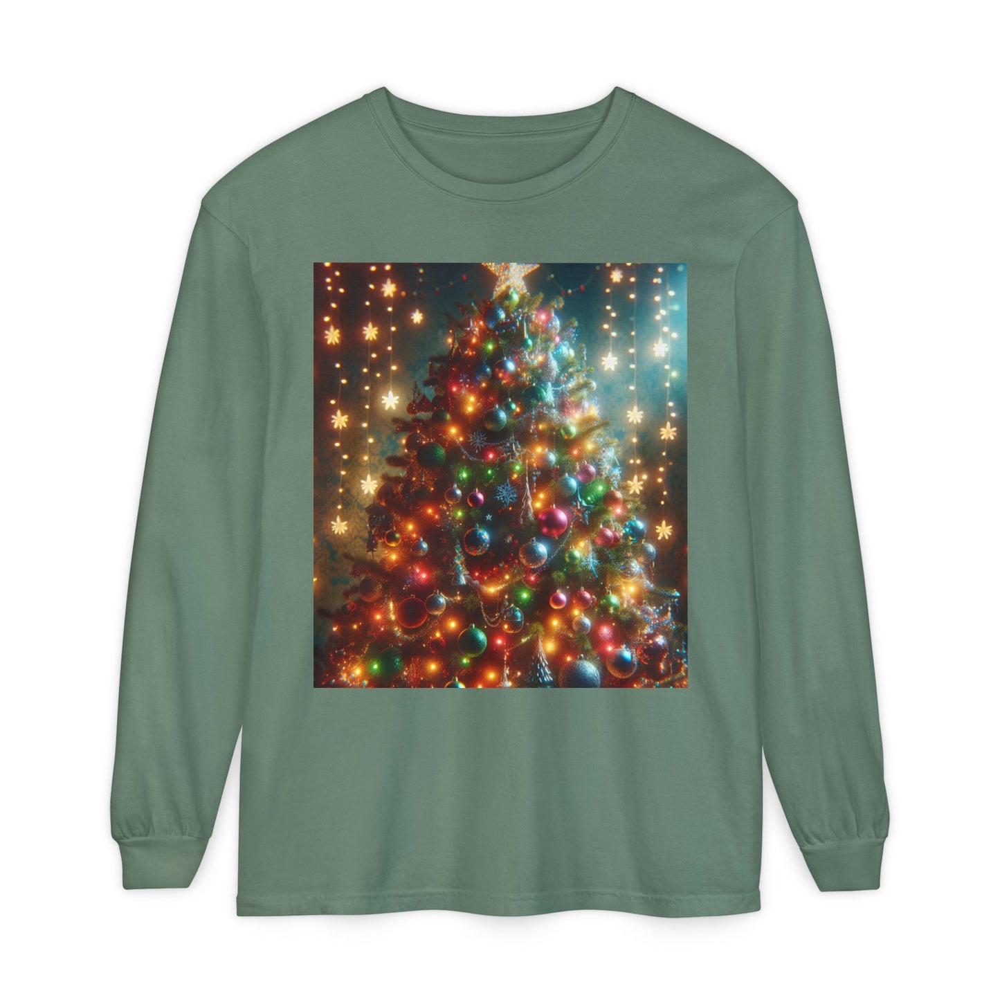 Unisex Garment-dyed Long Sleeve T-Shirt  (Tree)