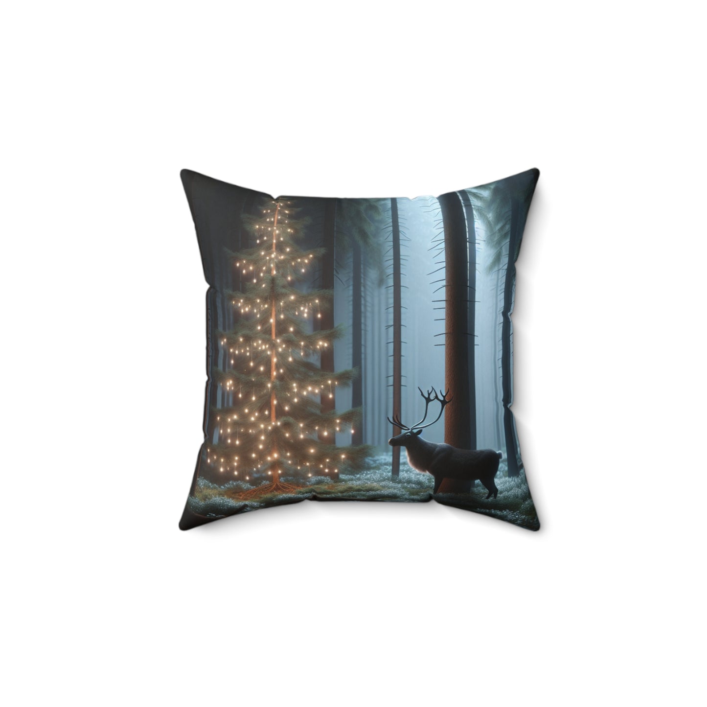 Spun Polyester Square Pillow (Reindeer)