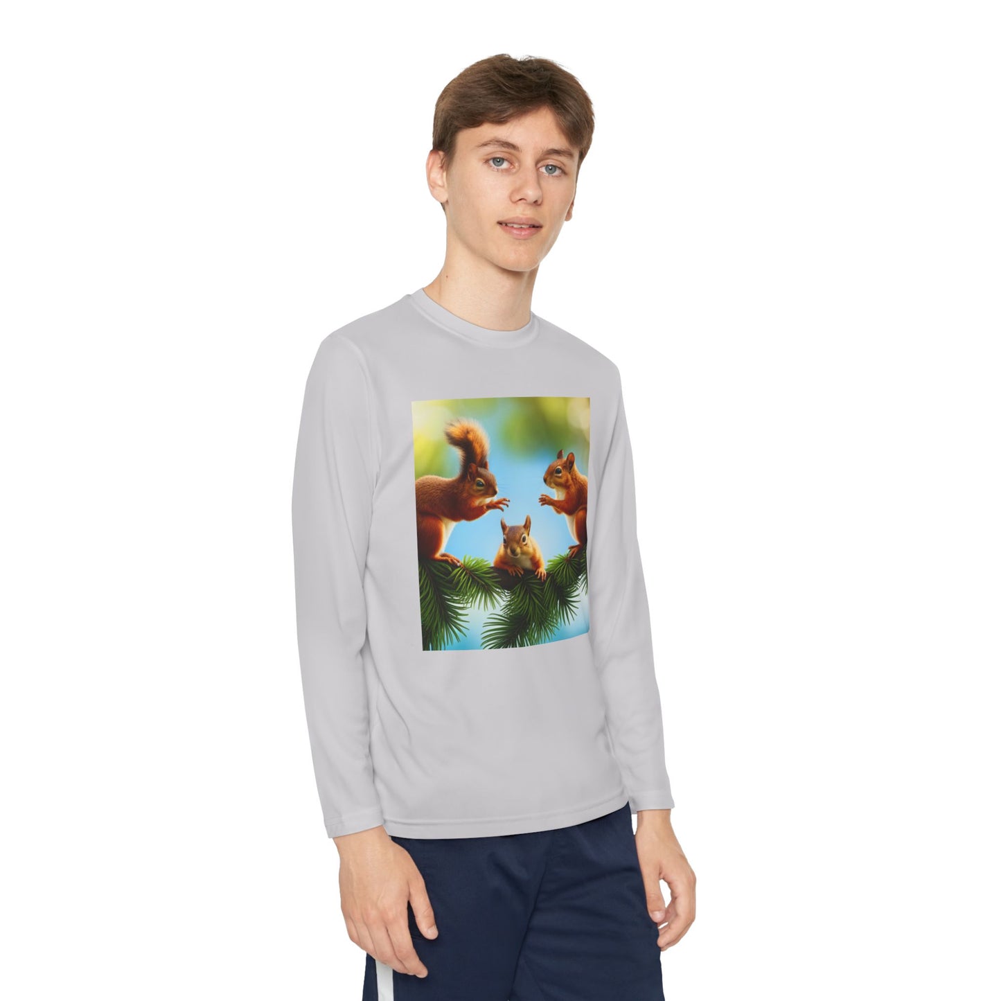 Youth Long Sleeve Competitor Tee (Squirrels)